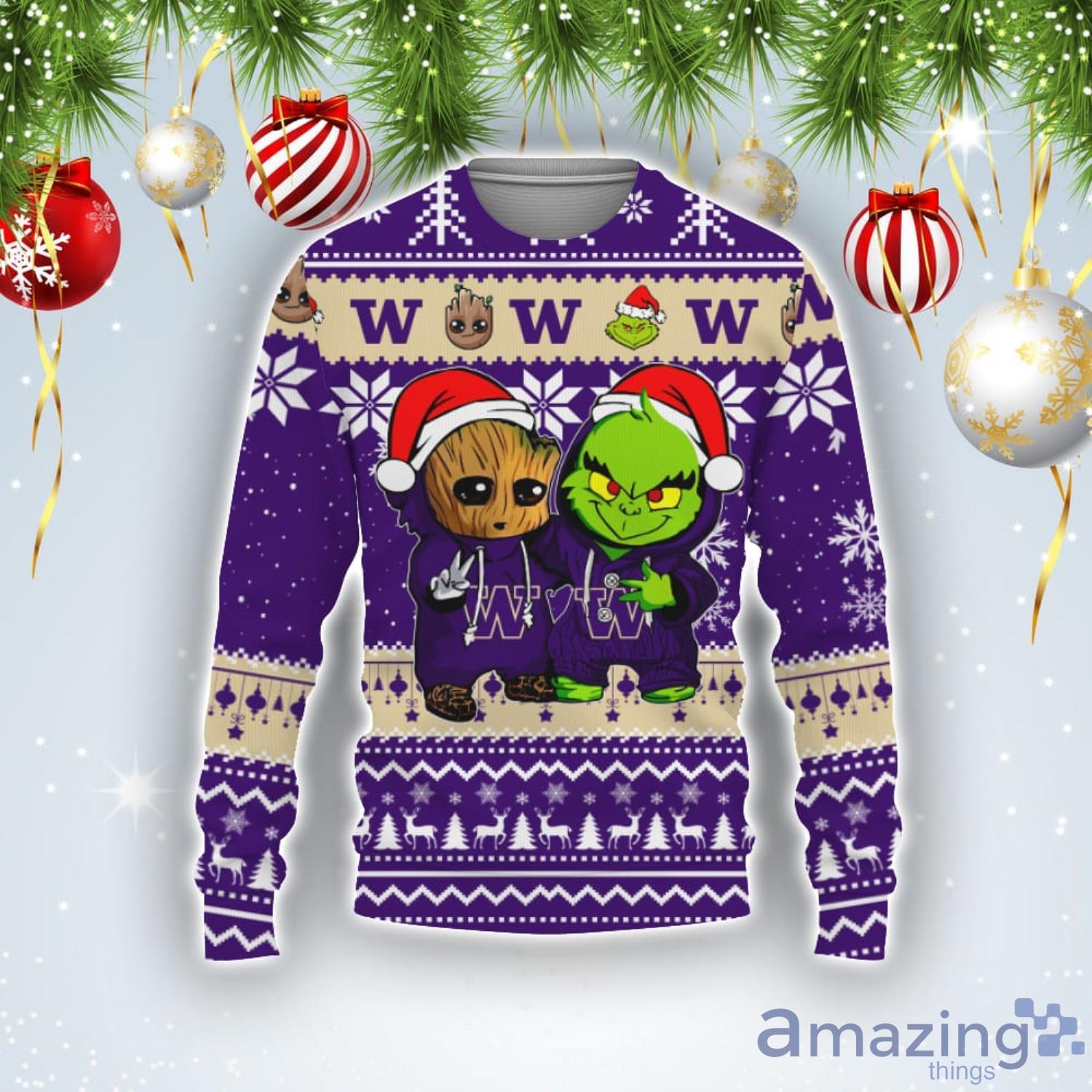 Washington Wizards Baby Groot And Grinch NBA Ugly Christmas Sweater -  Tagotee