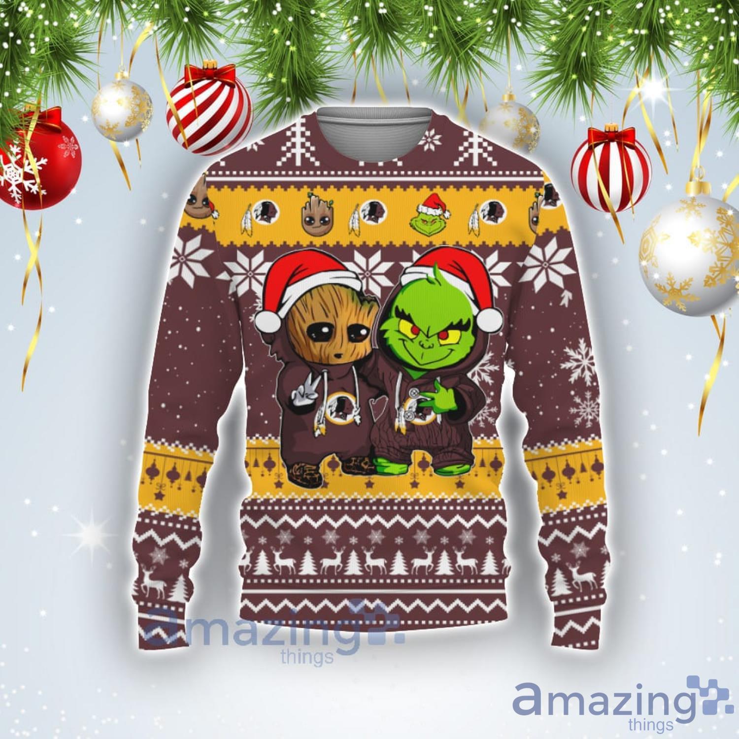 Washington Redskins Baby Groot And Grinch Best Friends Football