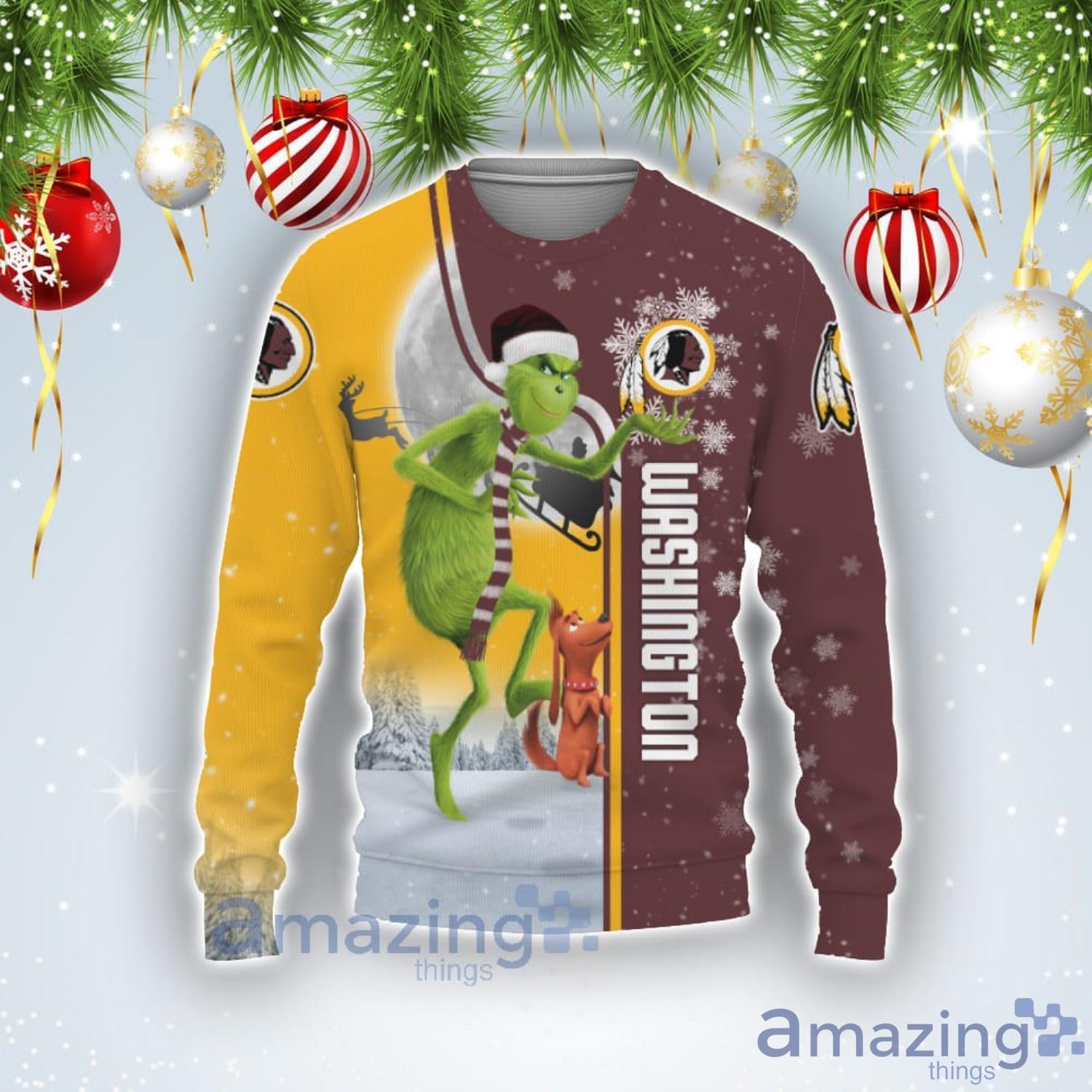 Washington Redskins Funny Grinch Ugly Christmas Sweater