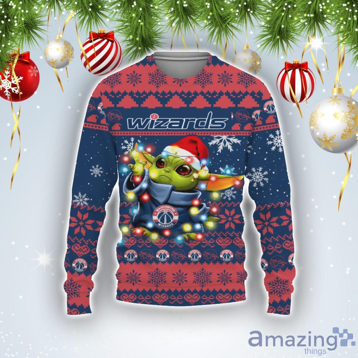 Washington Wizards Baby Yoda Star Wars Sports Football American Ugly Christmas Sweater Product Photo 1