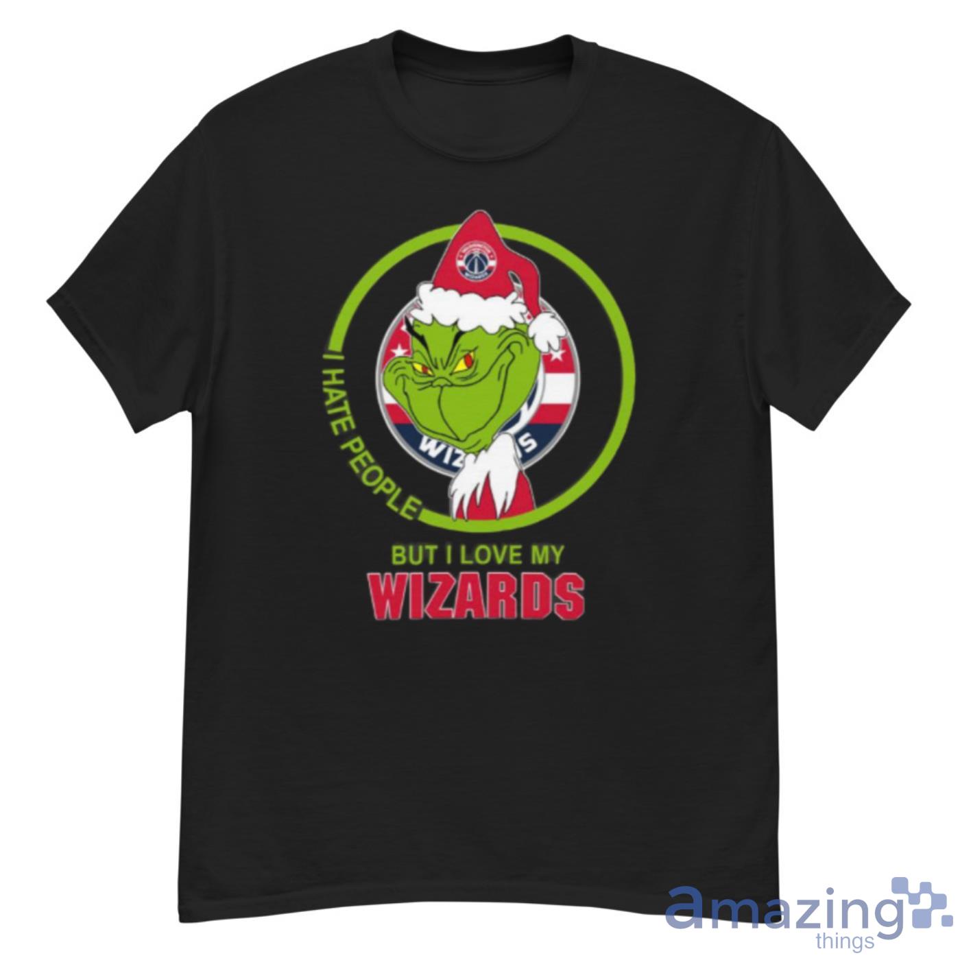 Washington Wizards NBA Christmas Grinch I Hate People But I Love My Favorite Basketball Team Shirt - G500 Men’s Classic T-Shirt