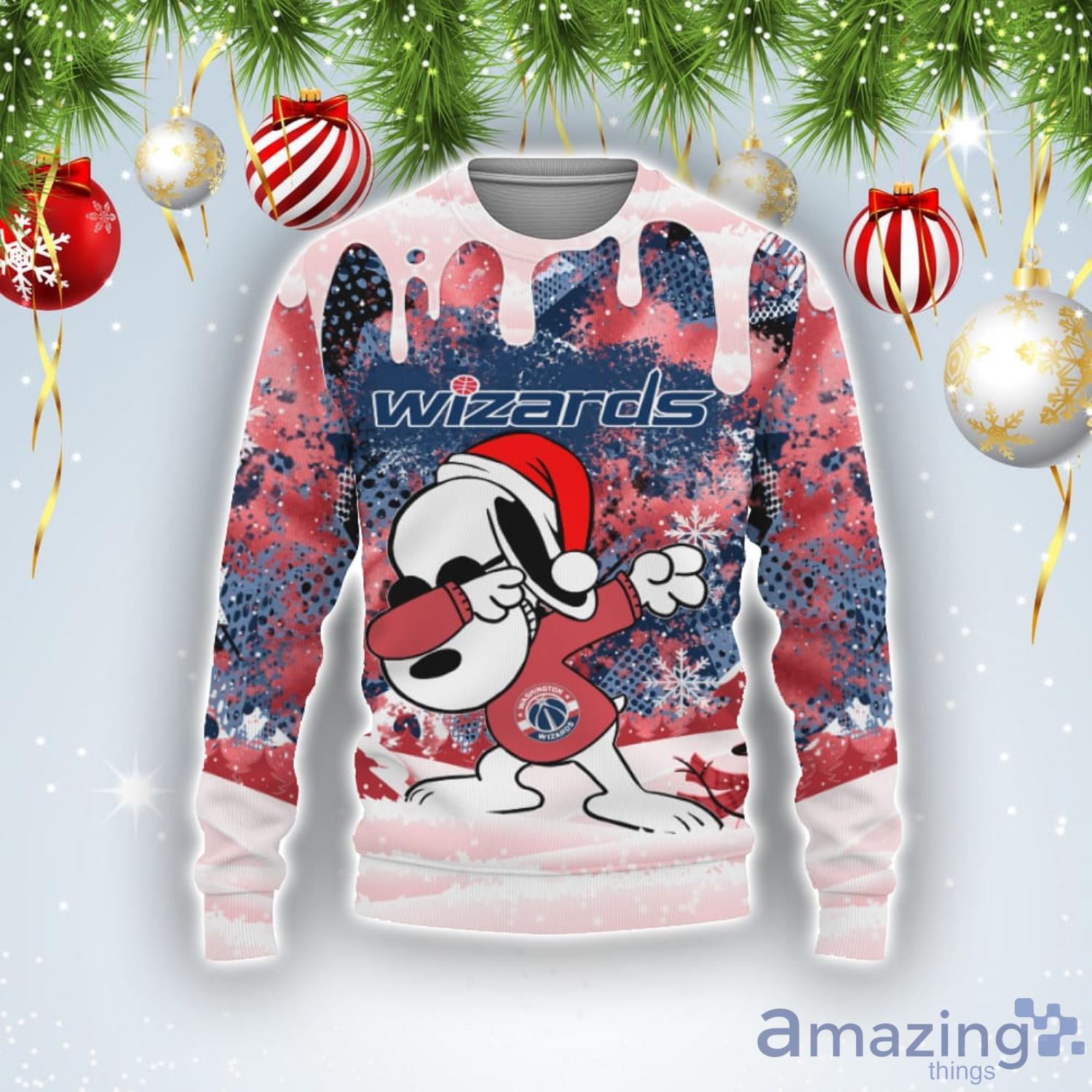 Washington Wizards Snoopy Dabbing The Peanuts Sports Football American Ugly Christmas Sweater Product Photo 1