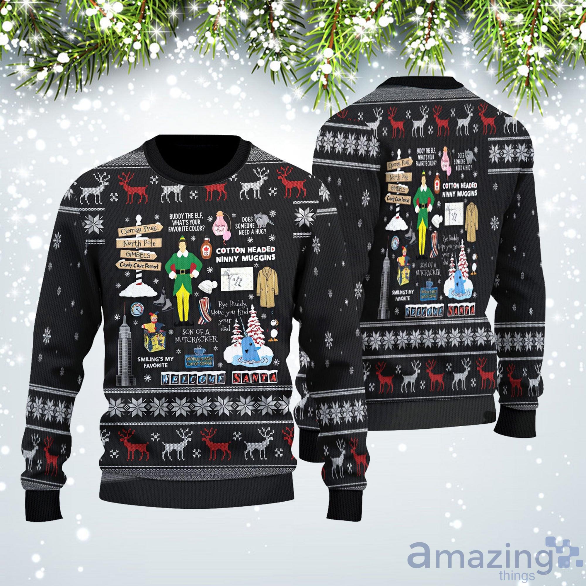 Welcome Santa Xmas ELF Noel Ugly Christmas Sweater Product Photo 1