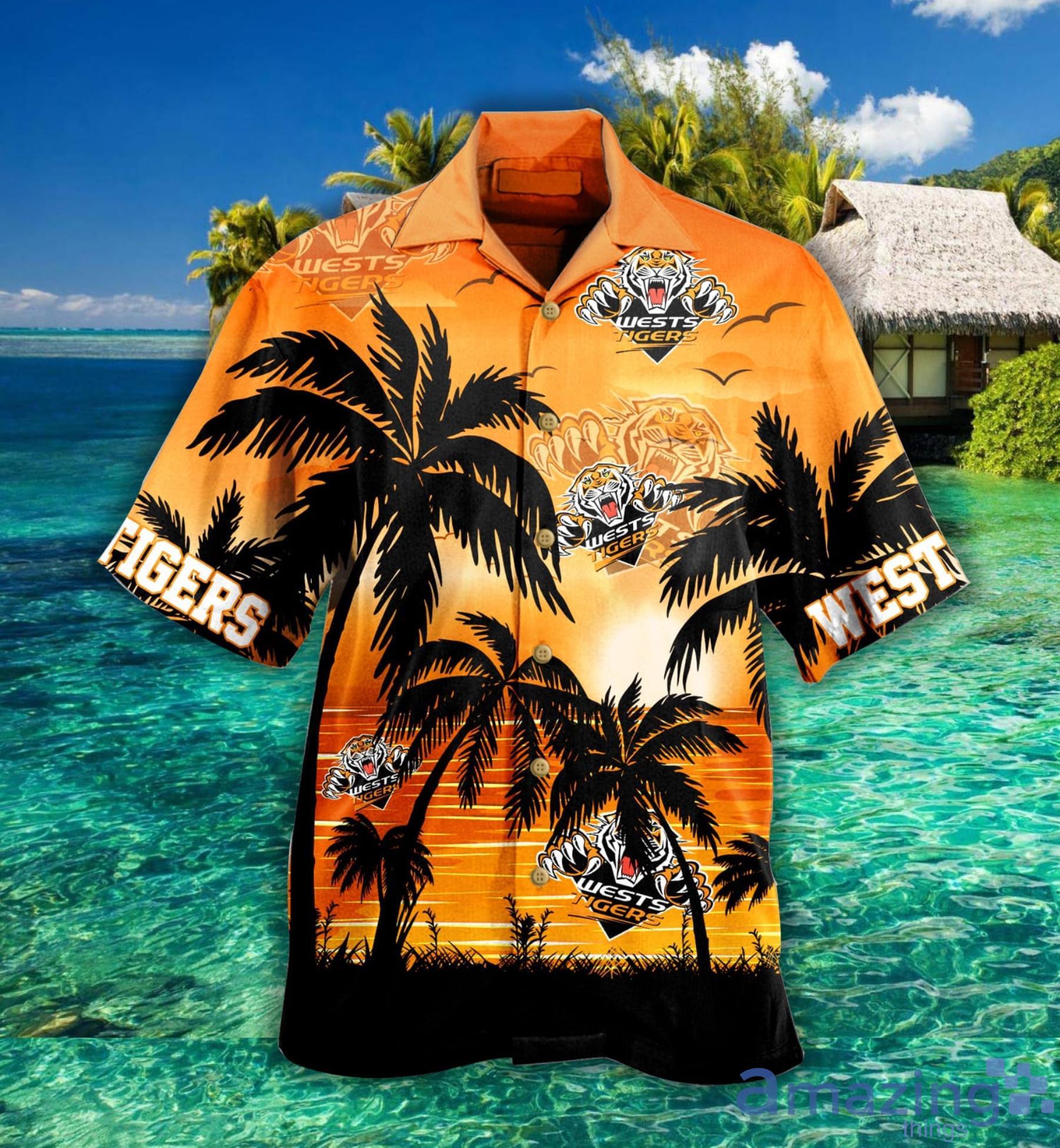 Wests Tigers Sunset Hawaiian Shirt For Fans Product Photo 1