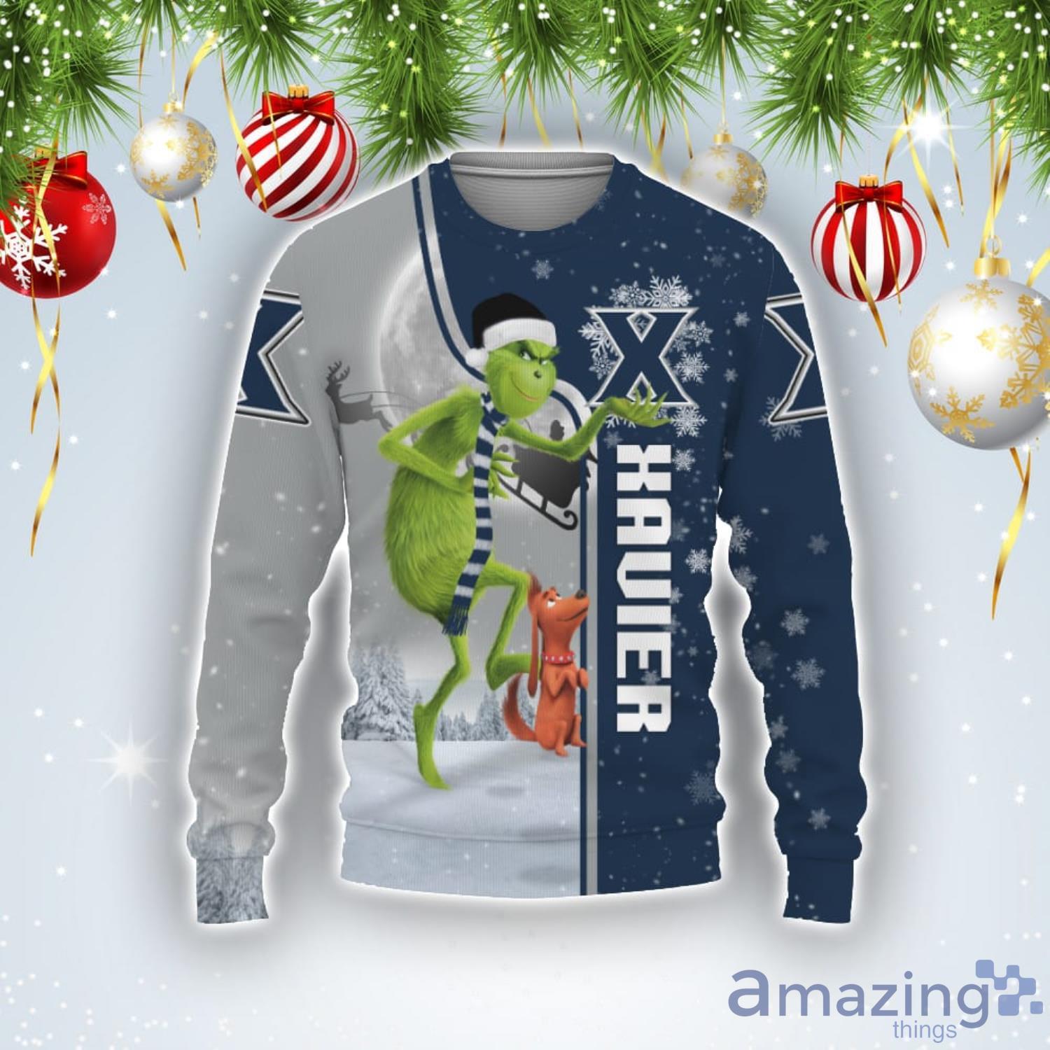 Xavier Musketeers Funny Grinch Ugly Christmas Sweater Product Photo 1