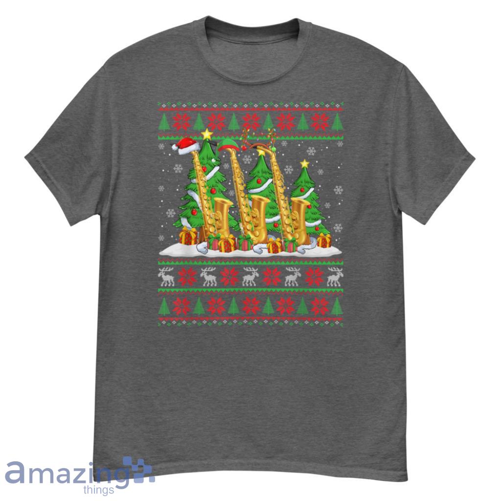 Xmas Style Ugly Santa Saxophone Christmas Shirt - G500 Men’s Classic T-Shirt-1
