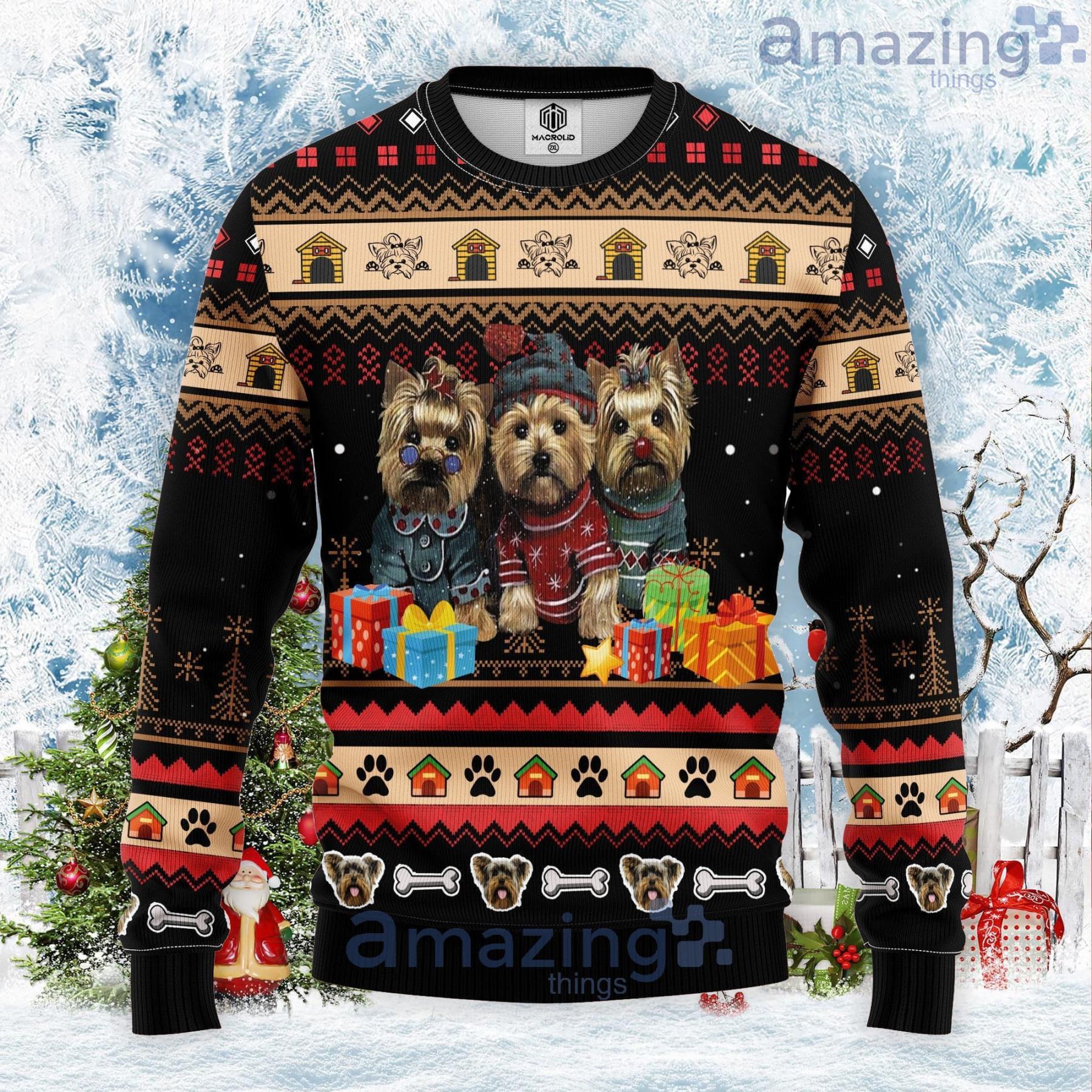 Yorkshire Dog Lover Ugly Christmas Sweater Product Photo 1