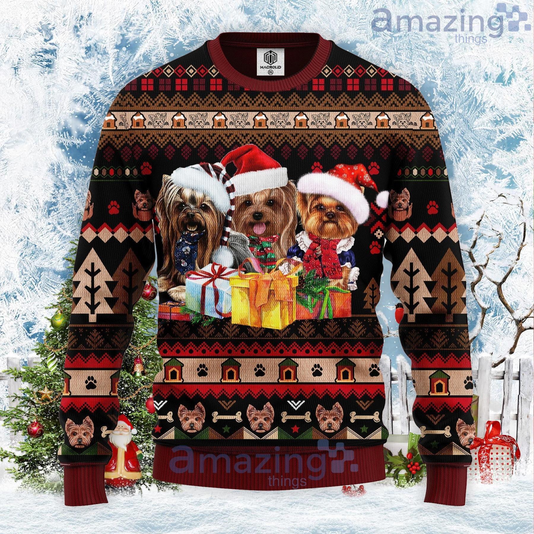 Yorkshire Santa Christmas Gift Noel Ugly Christmas Sweater Product Photo 1