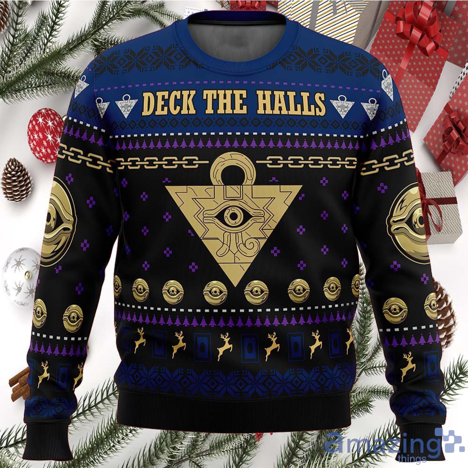 Yugioh Deck The Halls Christmas Gift Ugly Christmas Sweater Product Photo 1