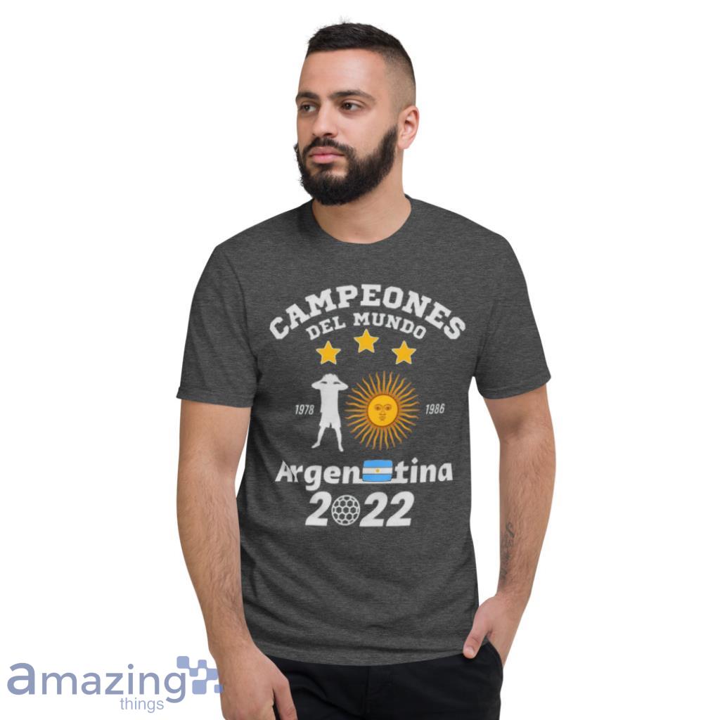 Argentina Campeones Del Mundo 2022 Soccer Football Champions T Shirt image Argentina Campeones Del Mundo 2022 Soccer Football Champions T-Shirt - Short Sleeve T-Shirt-1