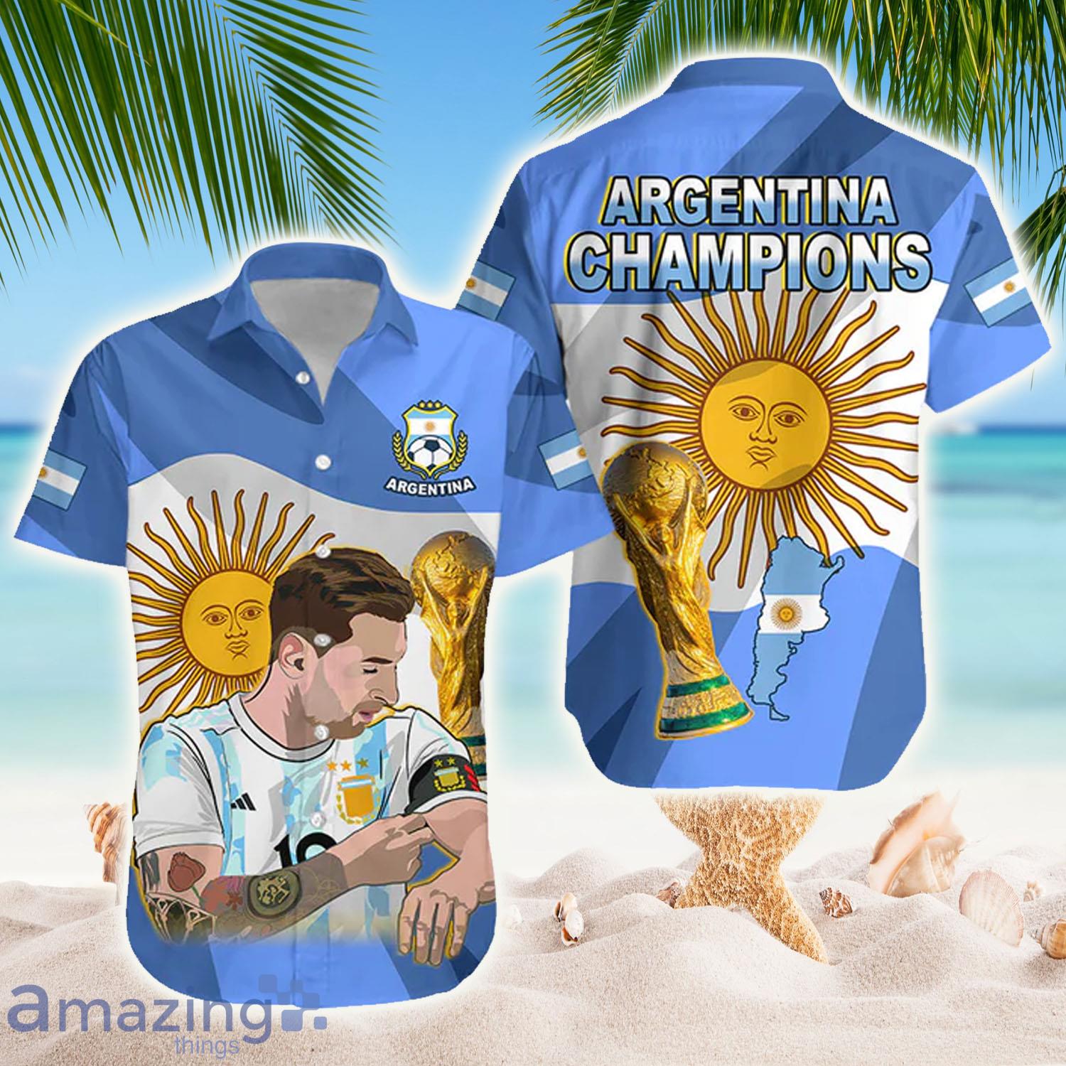 Argentina Football Vamos La Albiceleste Champions World Cup Hawaiian Shirt - Argentina Football Vamos La Albiceleste Champions World Cup Hawaiian Shirt