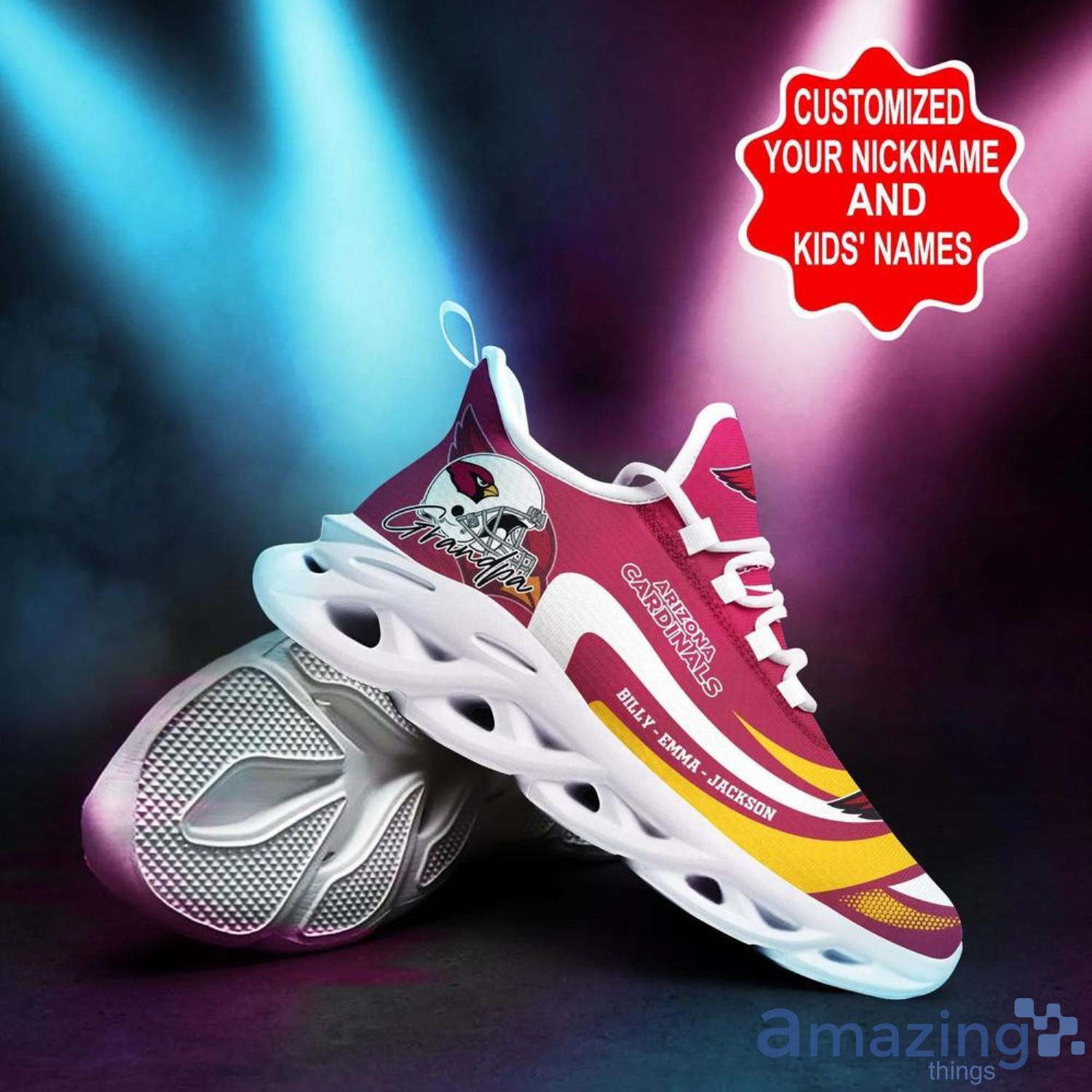 Arizona Cardinals NFL Max Soul Shoes Custom Name Sneakers Gifts For NFL Fans image Arizona Cardinals NFL Max Soul Shoes Custom Name Sneakers Gifts For NFL Fans Product Photo 2