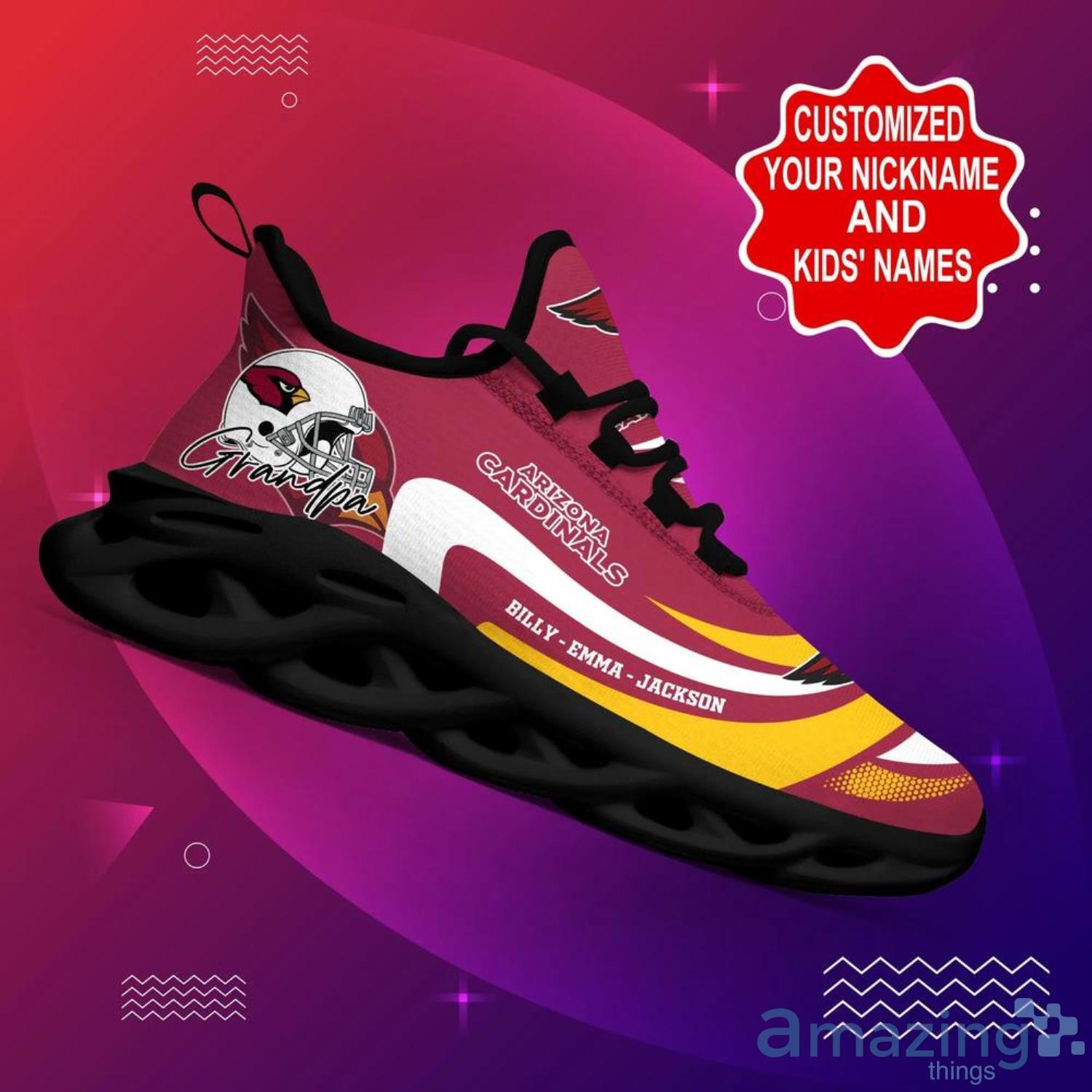 Arizona Cardinals NFL Max Soul Shoes Custom Name Sneakers Gifts For NFL Fans image Arizona Cardinals NFL Max Soul Shoes Custom Name Sneakers Gifts For NFL Fans Product Photo 3