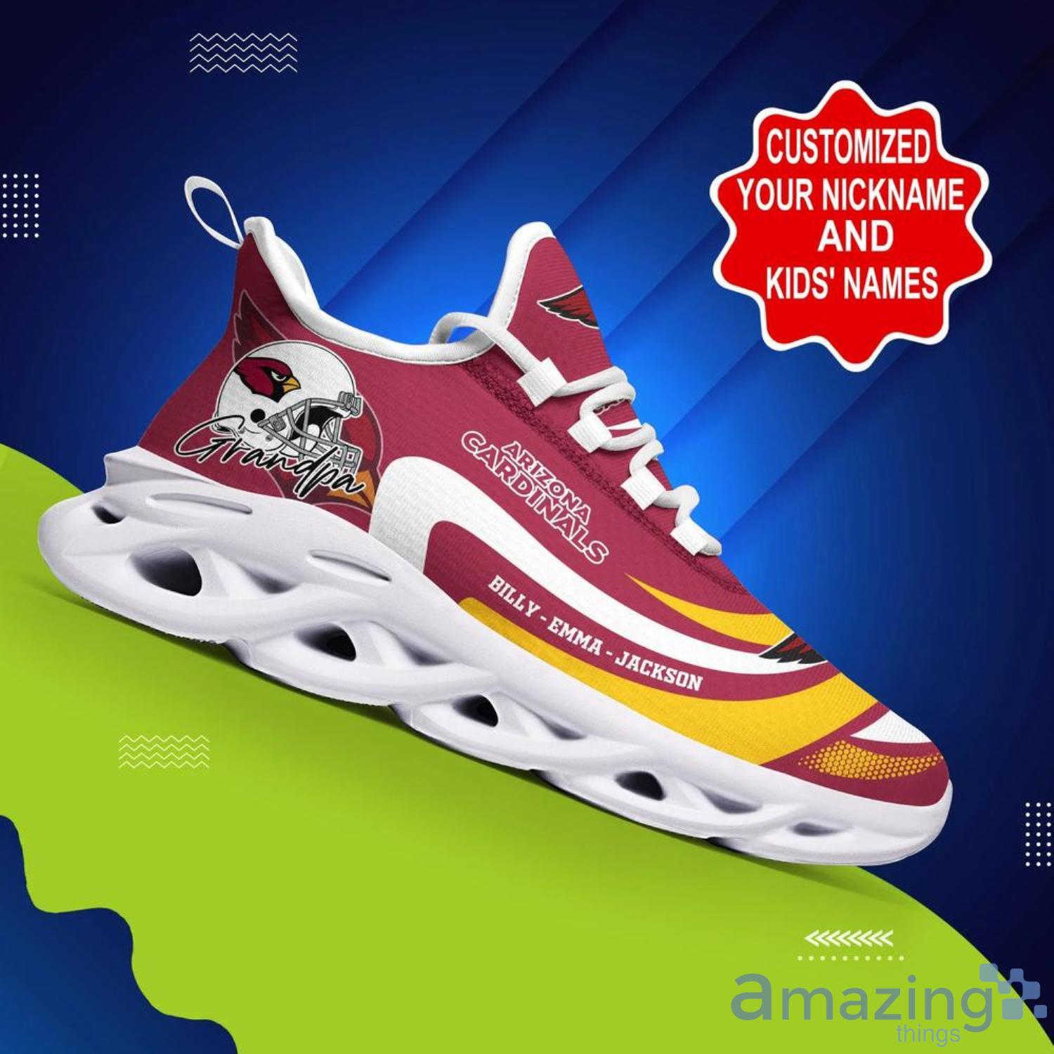 Arizona Cardinals NFL Max Soul Shoes Custom Name Sneakers Gifts For NFL Fans image Arizona Cardinals NFL Max Soul Shoes Custom Name Sneakers Gifts For NFL Fans Product Photo 5