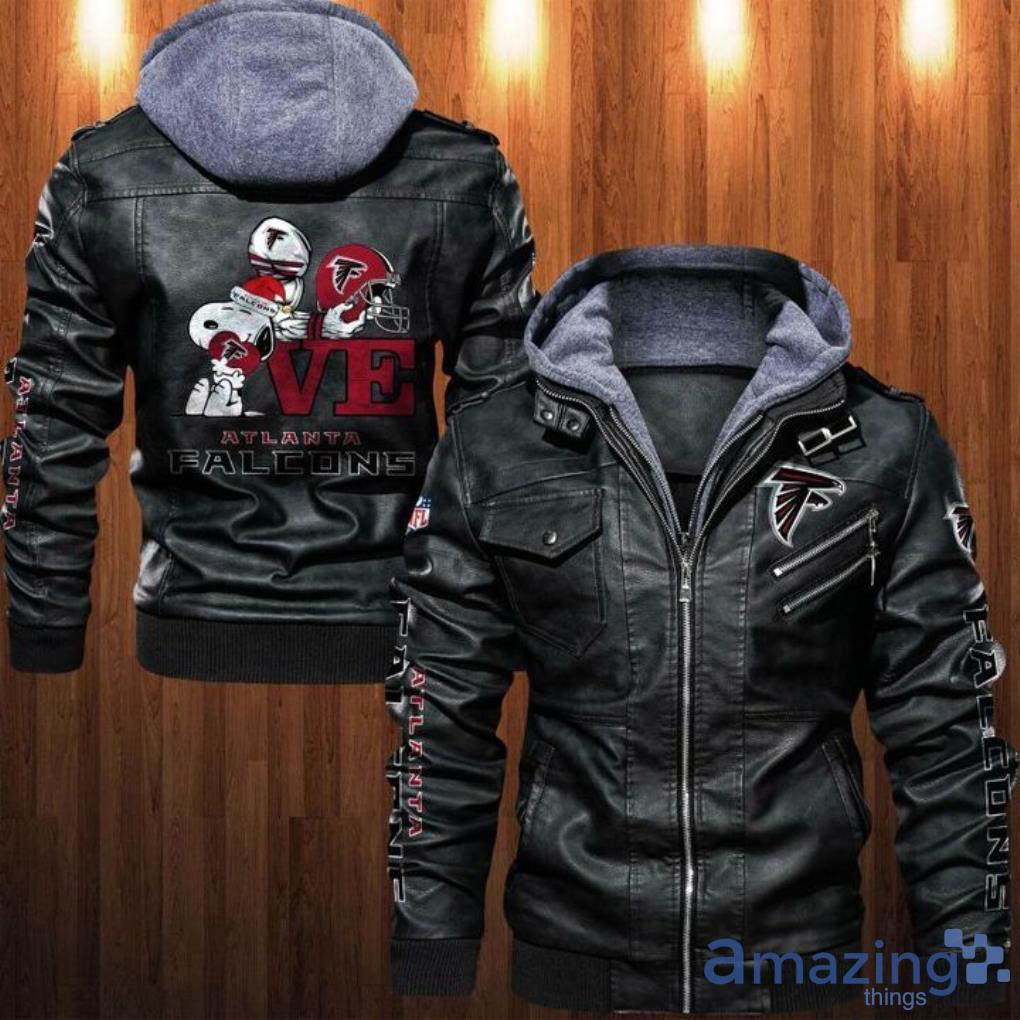 Atlanta Falcons Snoopy Lover Sport Team Leather Jacket For Fan Product Photo 1