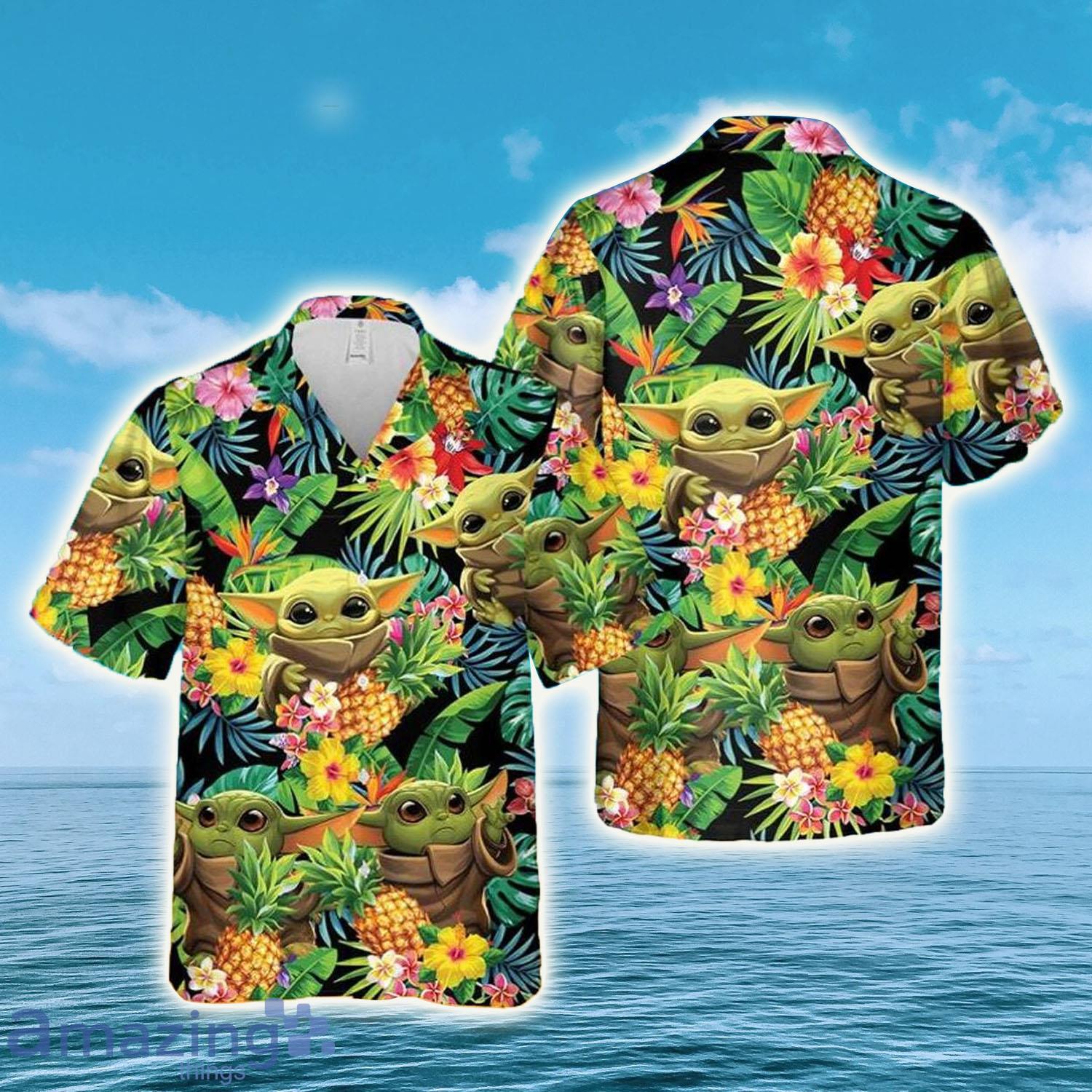 Baby Yoda Pineapple Star Wars Hawaiian Shirt - Baby Yoda Pineapple Star Wars Hawaiian Shirt