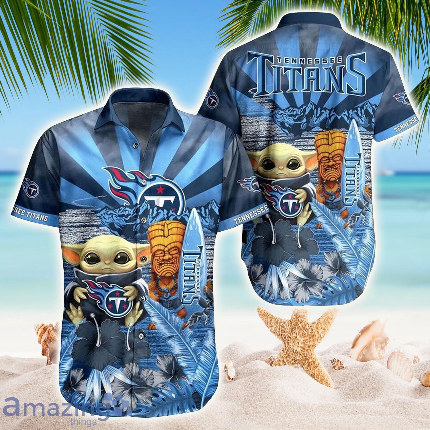 Baby Yoda Tennessee Titans Hawaiian Shirt - Baby Yoda Tennessee Titans Hawaiian Shirt