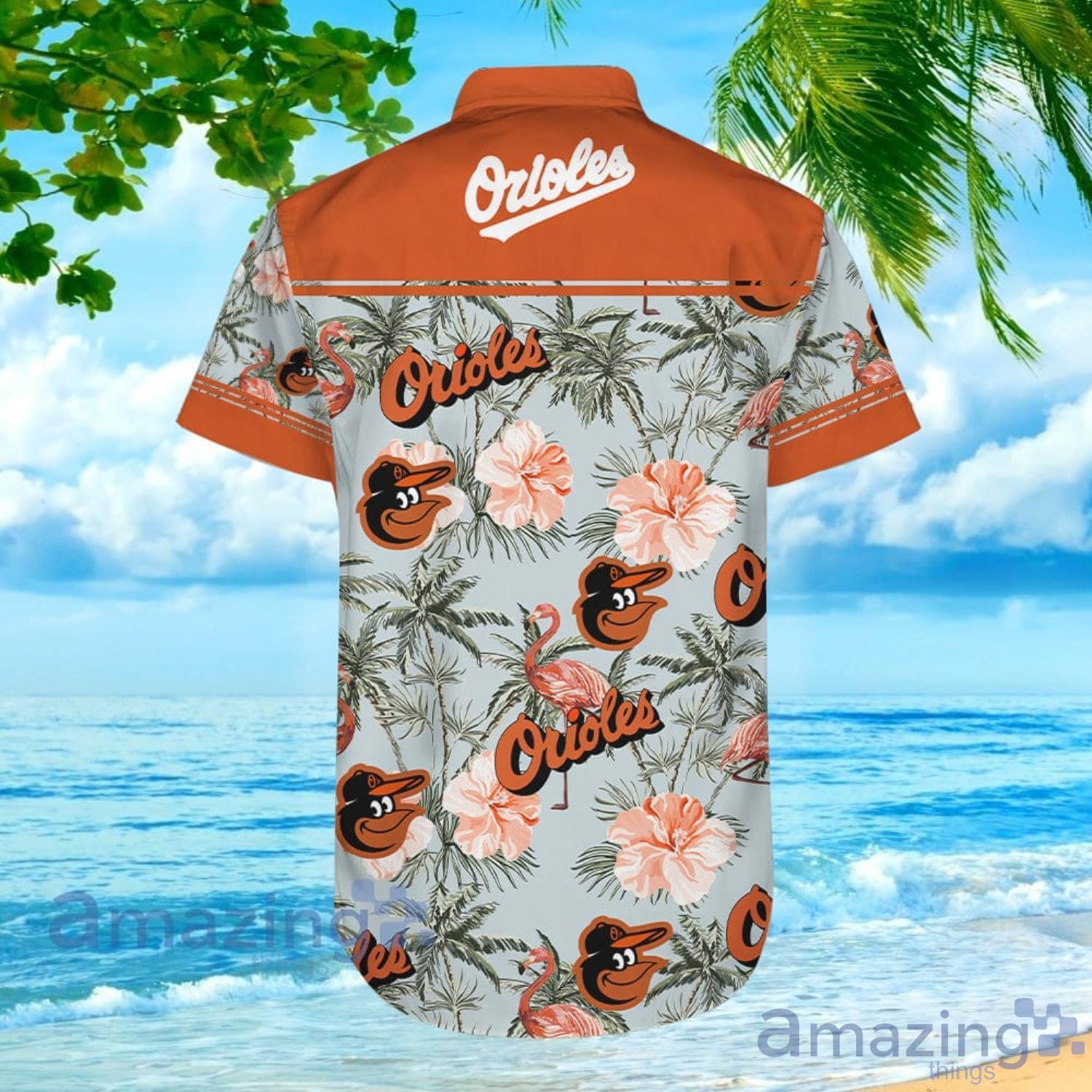 Baltimore Orioles Tropical Vector Seamless Pattern Hawaiian Shirt