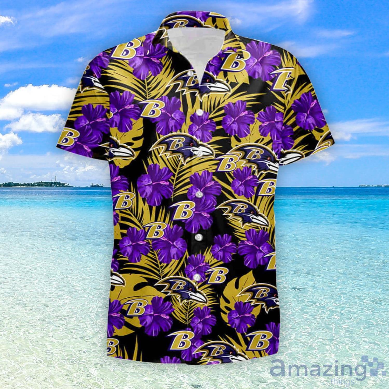 Beach Shirt Baltimore Ravens Nfl Football Team For Fans Hawaii Summer Hawaiian Shirt Product Photo 1