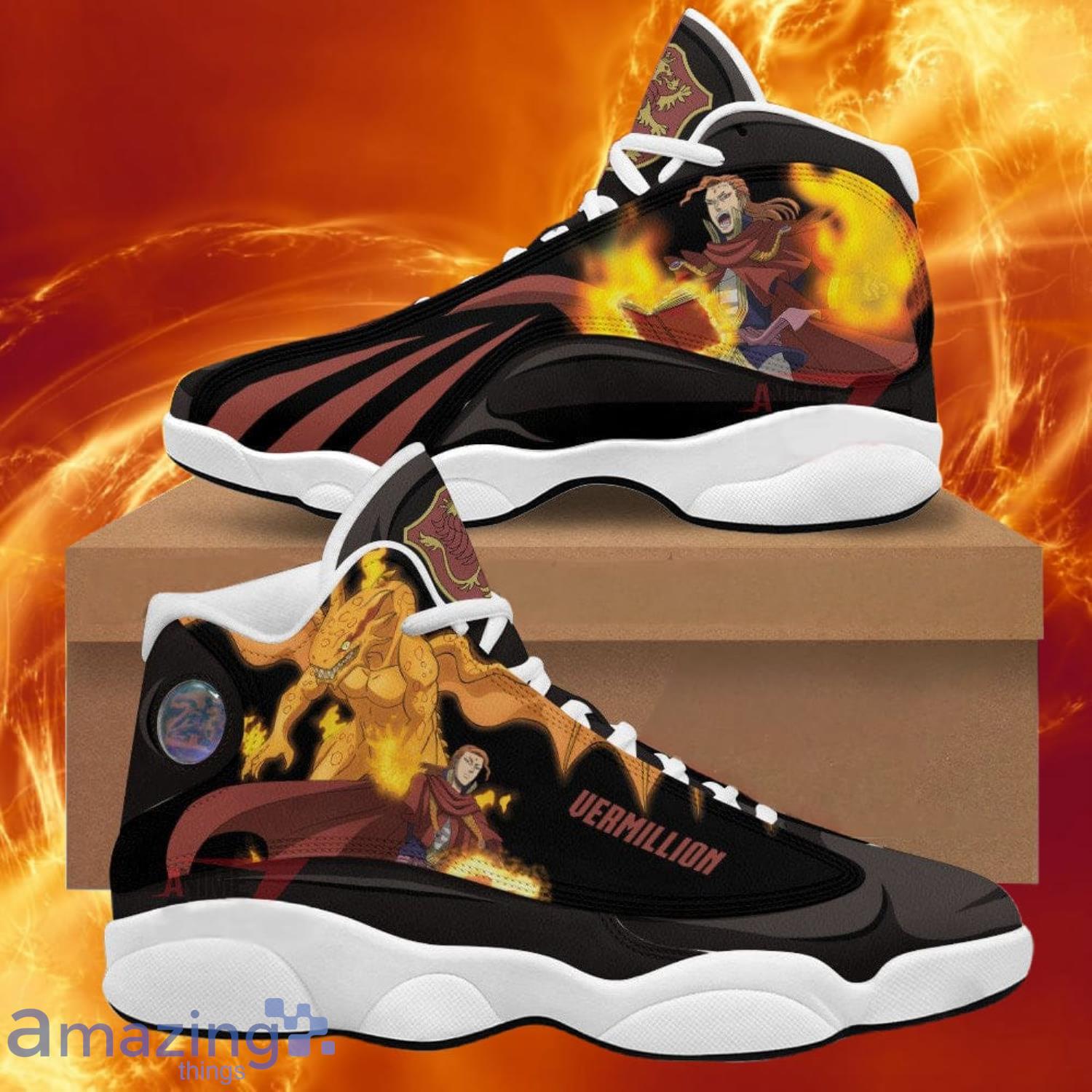 Black Clover AJ13 Sneakers Fuegoleon Vermillion Black Bull Anime Air Jordan  13 Shoes - Banantees