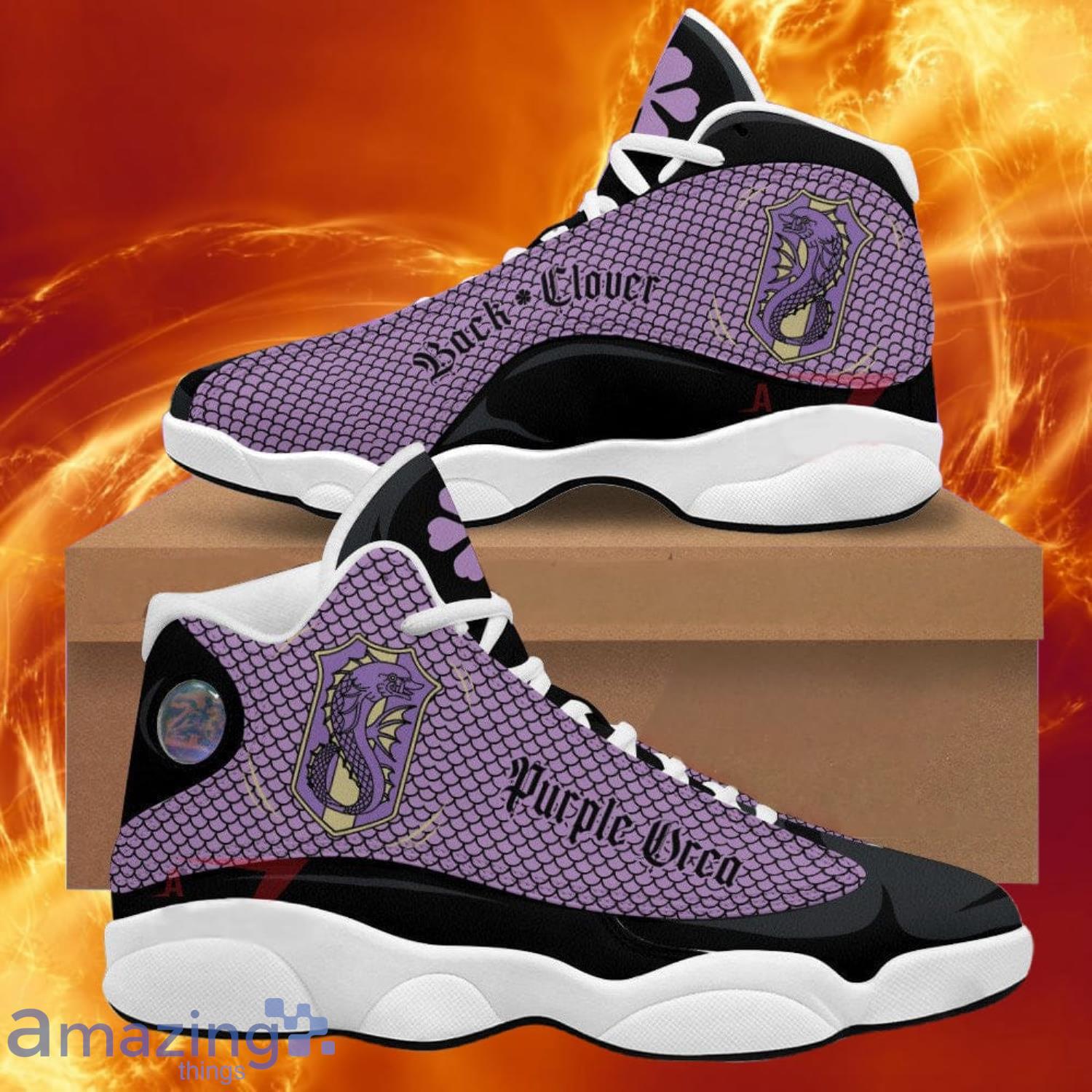 Black Clover Purple Orca Air Jordan 13 Anime Shoes Gift For Fans Product Photo 1 Black Clover Purple Orca Air Jordan 13 Anime Shoes Gift For Fans Product Photo 1