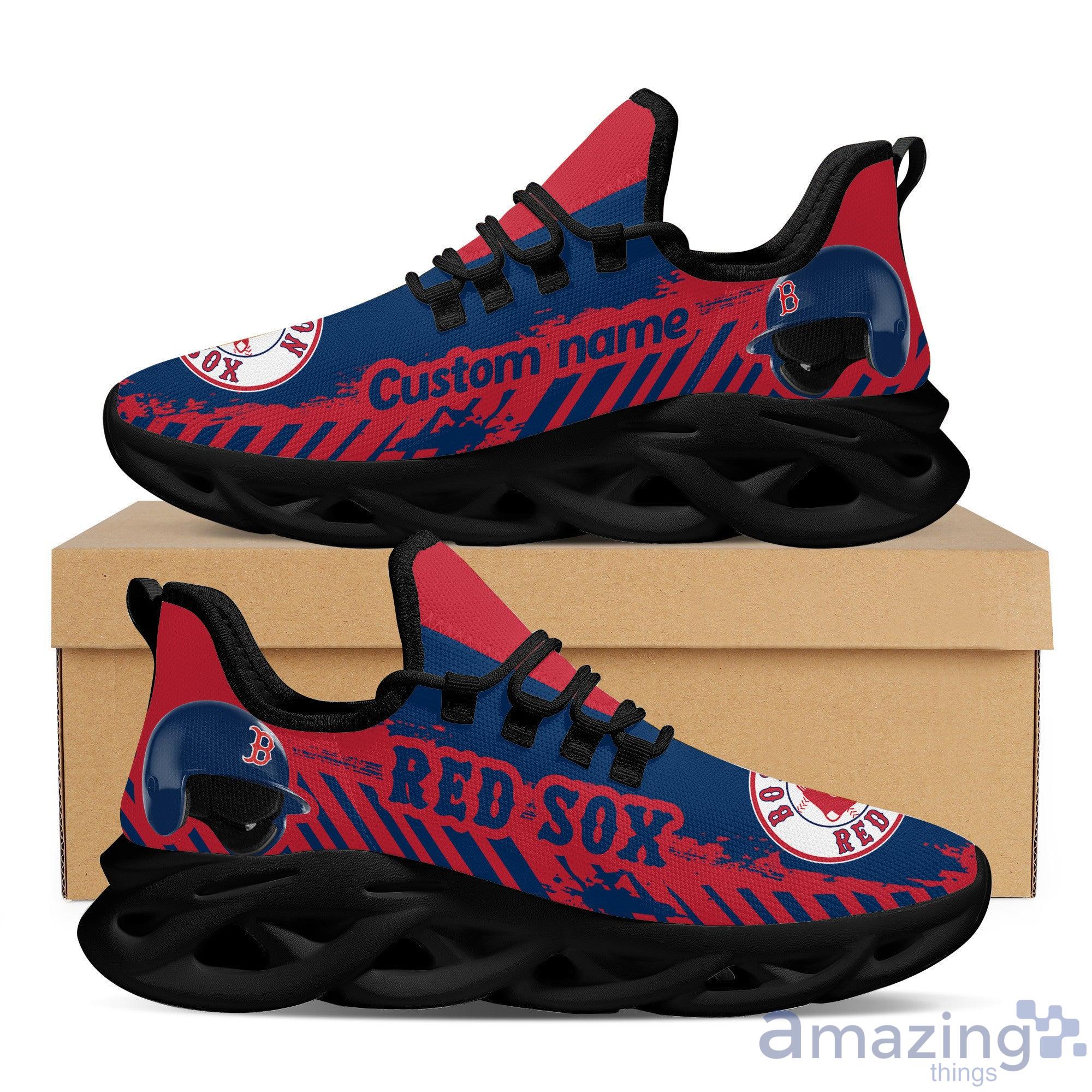 Boston Red Sox Striped Custom Name Max Soul Sneaker Running Shoes