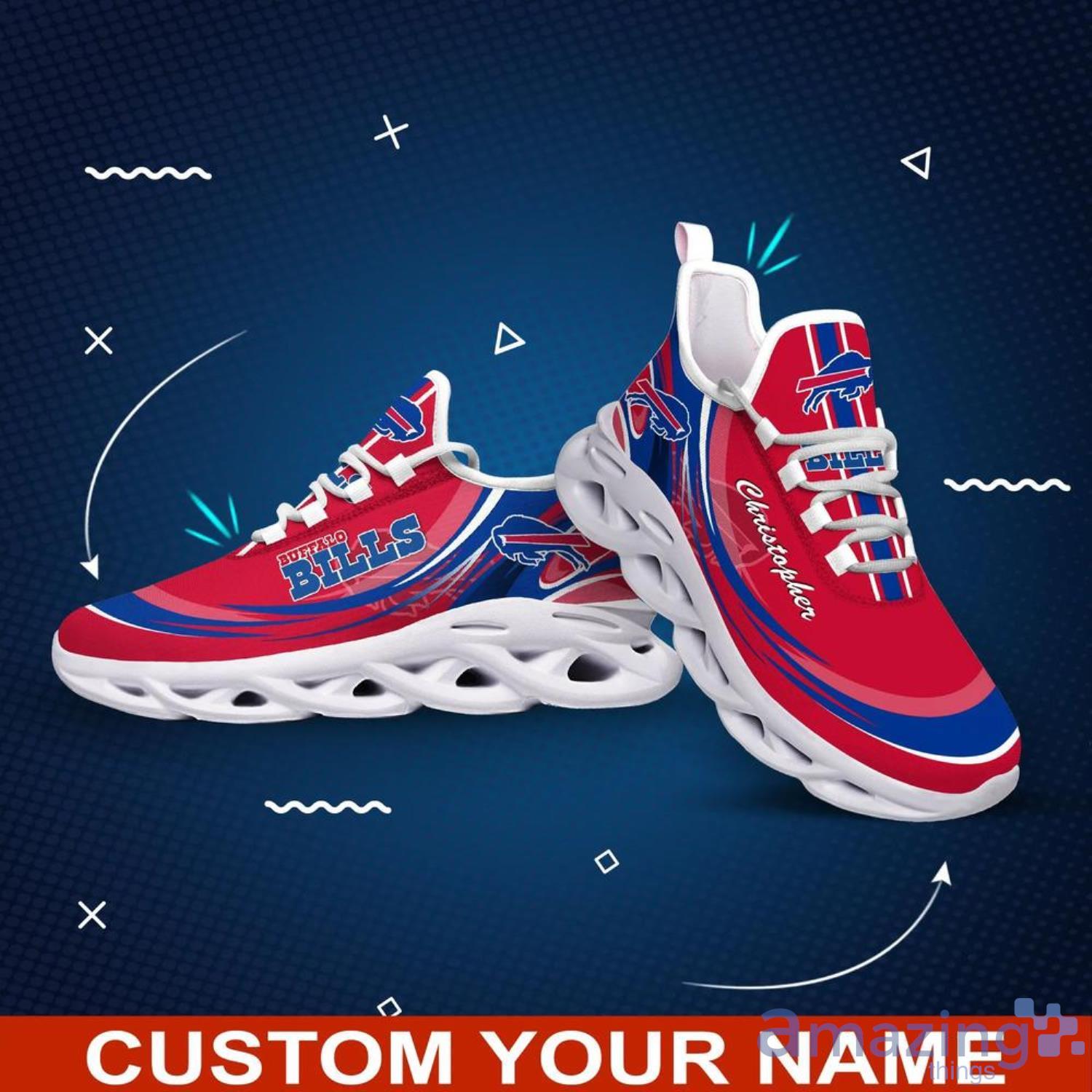 Buffalo Bills Custom Name Luxury NFL Max Soul Shoes Design 8 Chunky Sneakers  For Men And Women - Banantees