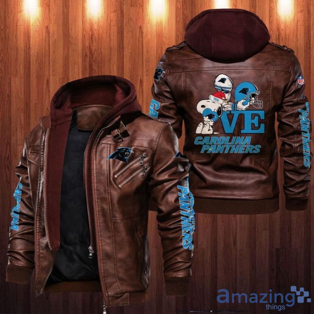Carolina Panthers Snoopy Lover Sport Team Leather Jacket  For Fan Product Photo 1