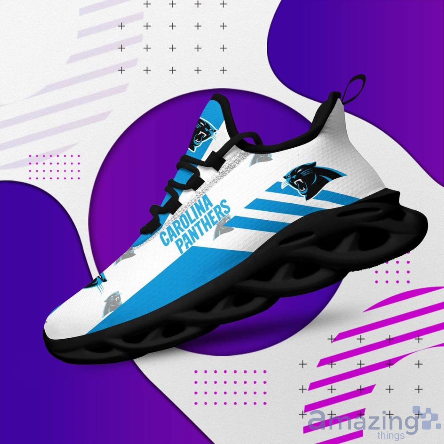 Carolina Panthers Striped NFL Max Soul Shoes Custom Name Sneakers Product Photo 1