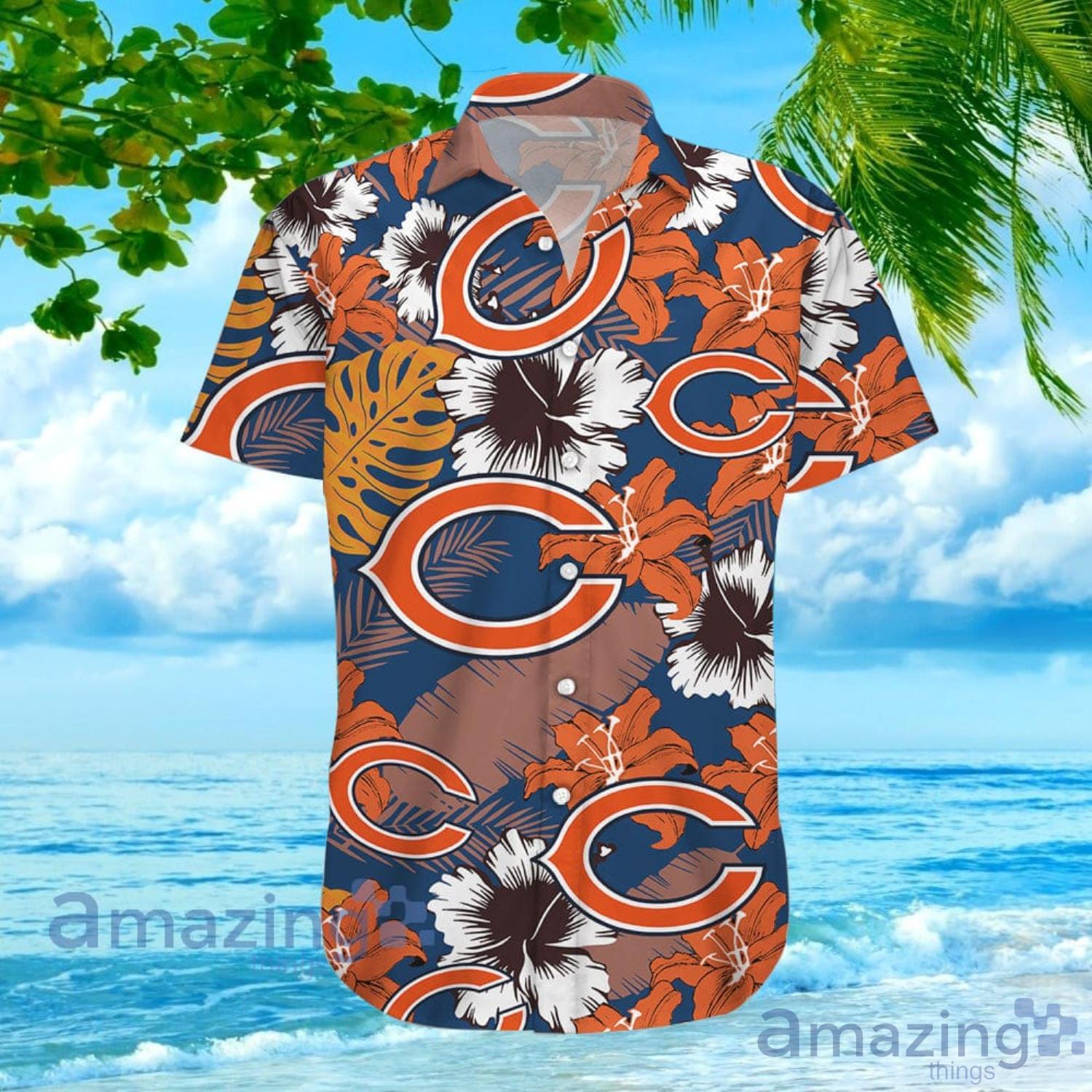 NFL Chicago Bears Hawaiian Shirt Mens Aloha Button Up Shirt