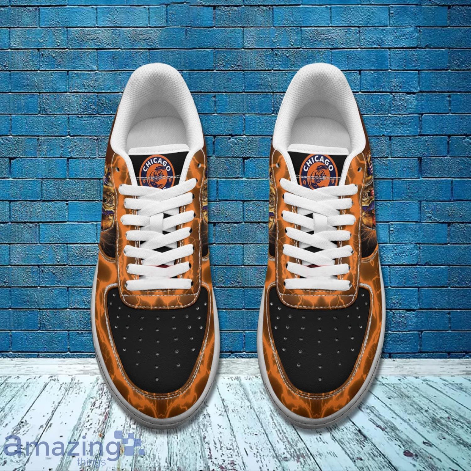 Chicago Bears NFL Orange And White Air Force Shoes Gift For Fans