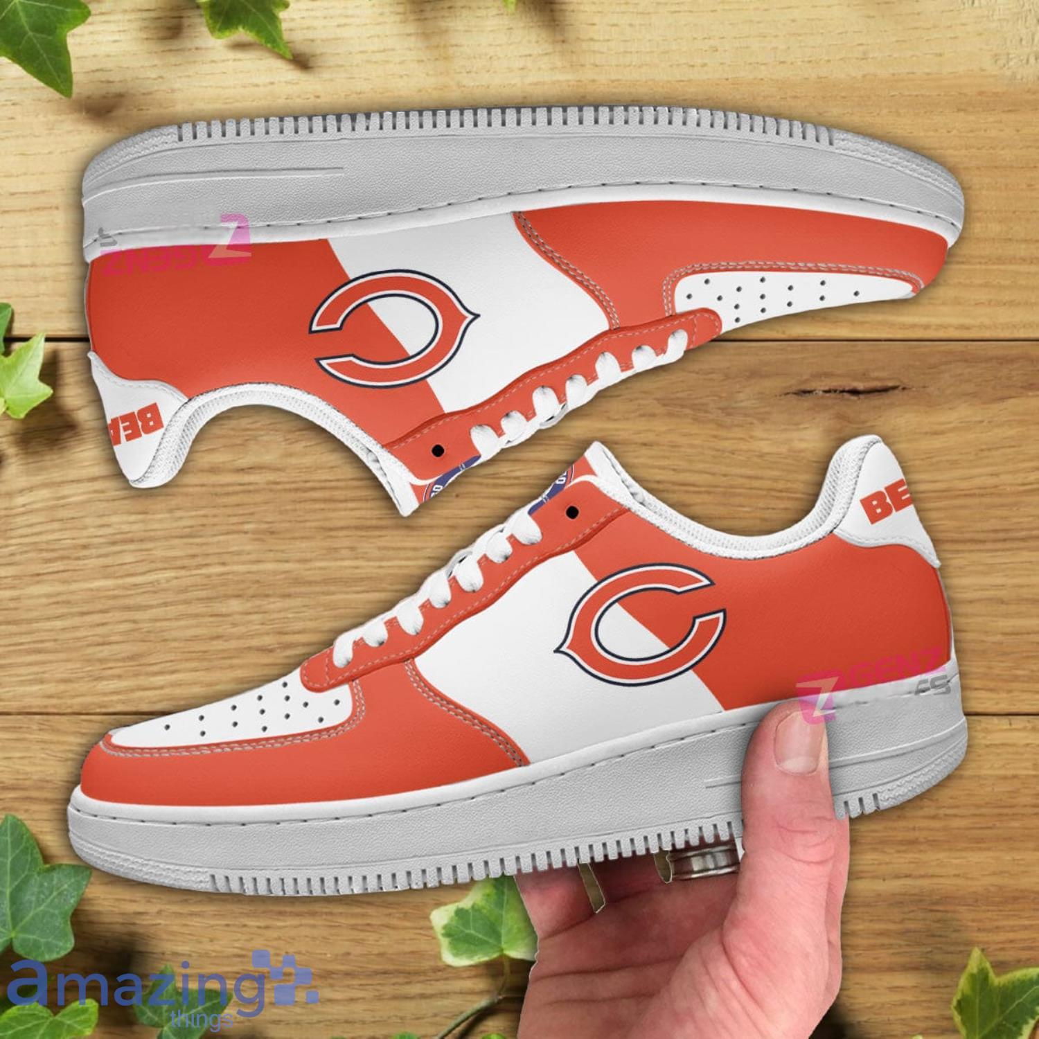 Chicago Bears NFL Orange And White Air Force Shoes Gift For Fans