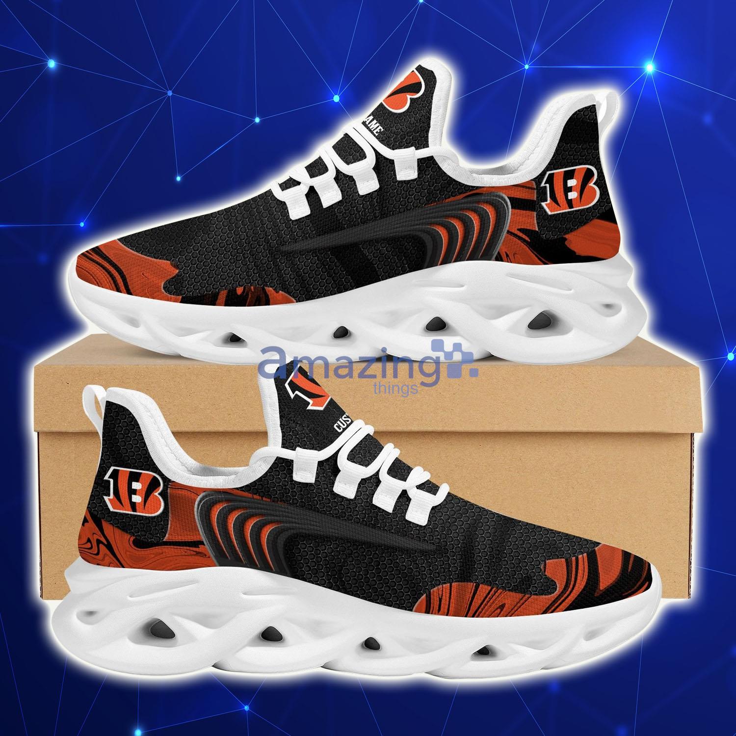 Cincinnati Bengals  Custom Name Max Soul Sneakers Running Sports Shoes For Men Women - Cincinnati Bengals  Custom Name Max Soul Sneakers Running Sports Shoes For Men Women