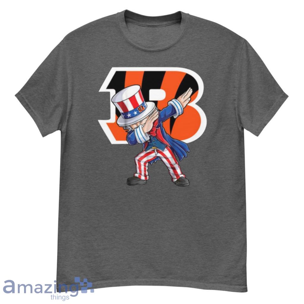 Cincinnati Bengals NFL Football Dabbing Uncle Sam The Fourth of July T Shirt - G500 Men’s Classic T-Shirt-1