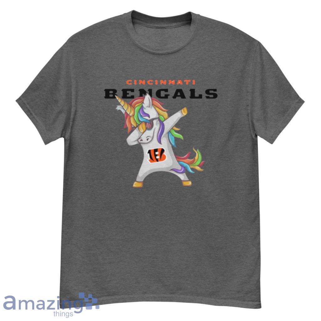 Cincinnati Bengals NFL Football Funny Unicorn Dabbing Sports For Fans T Shirt - G500 Men’s Classic T-Shirt-1