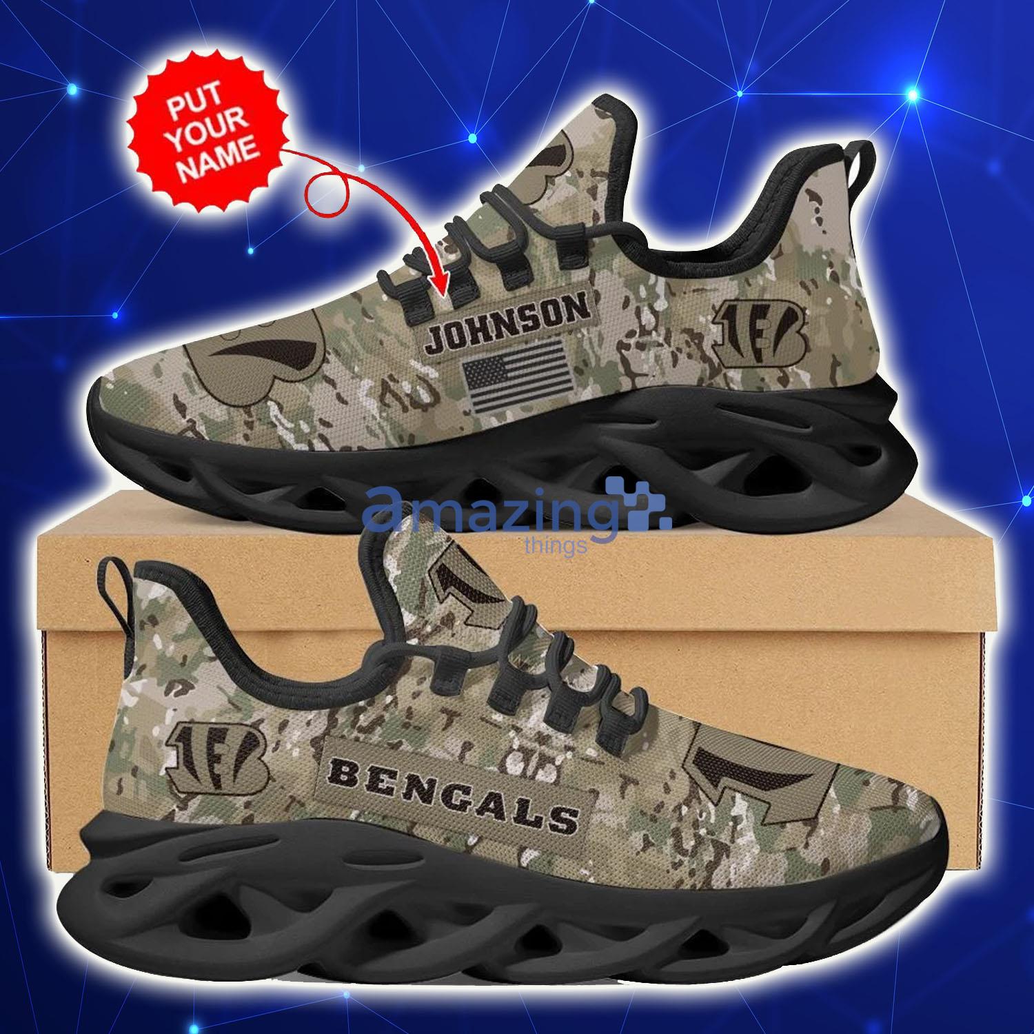 Cincinnati Bengals US Army Military Rank Max Soul Sneakers Running Sports Shoes - Cincinnati Bengals US Army Military Rank Max Soul Sneakers Running Sports Shoes