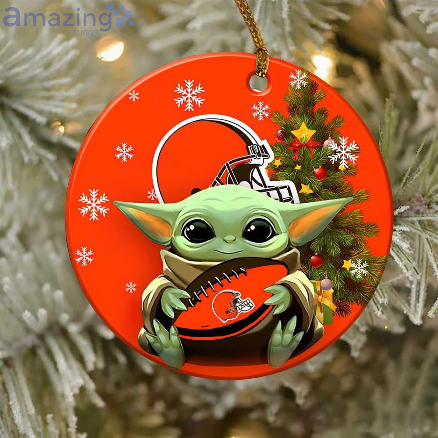 Cleveland Browns Baby Yoda NFL Christmas Ornament Cute Christmas Gifts