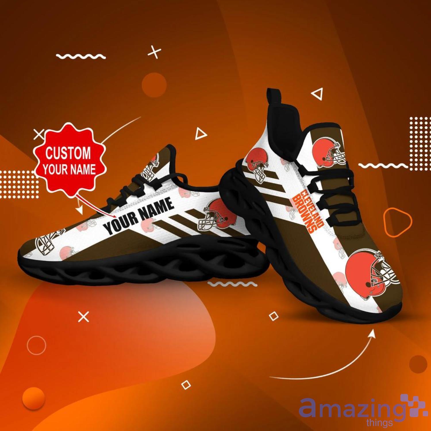 Cleveland Browns NFL Striped Style Special Max Soul Shoes Running