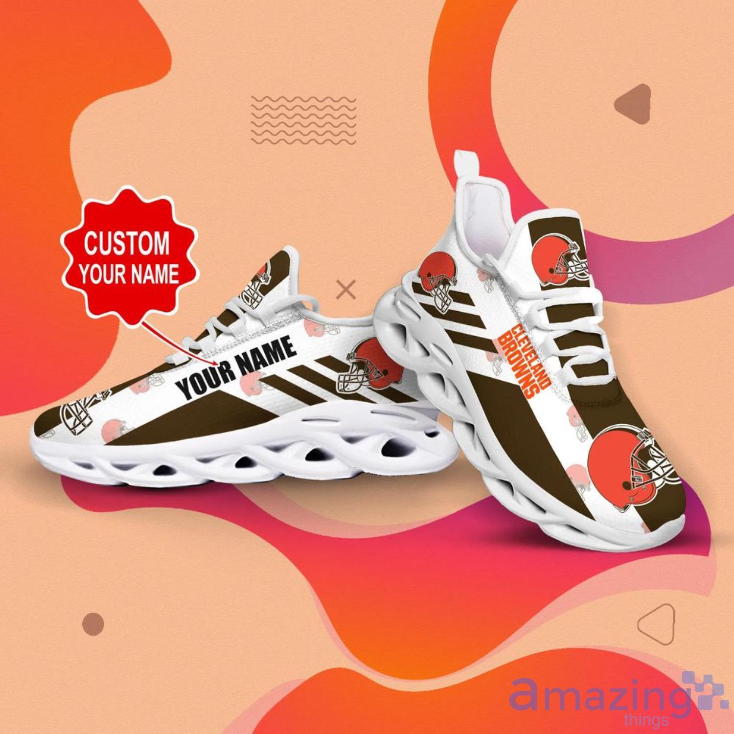 Cleveland Browns NFL Striped Style Special Max Soul Shoes Running