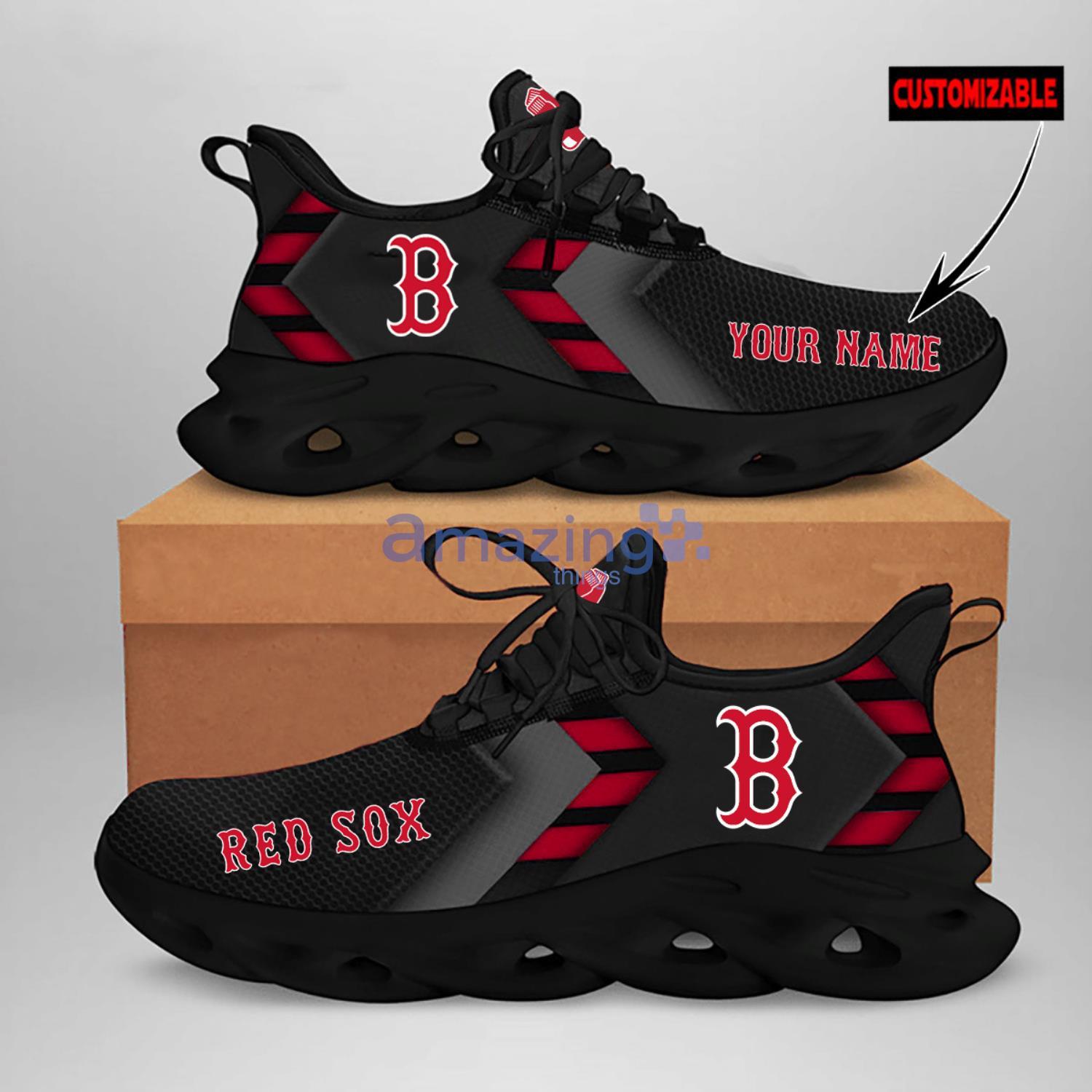 Boston Red Sox Logo Running Sneaker Max Soul Shoes In Red Gift For