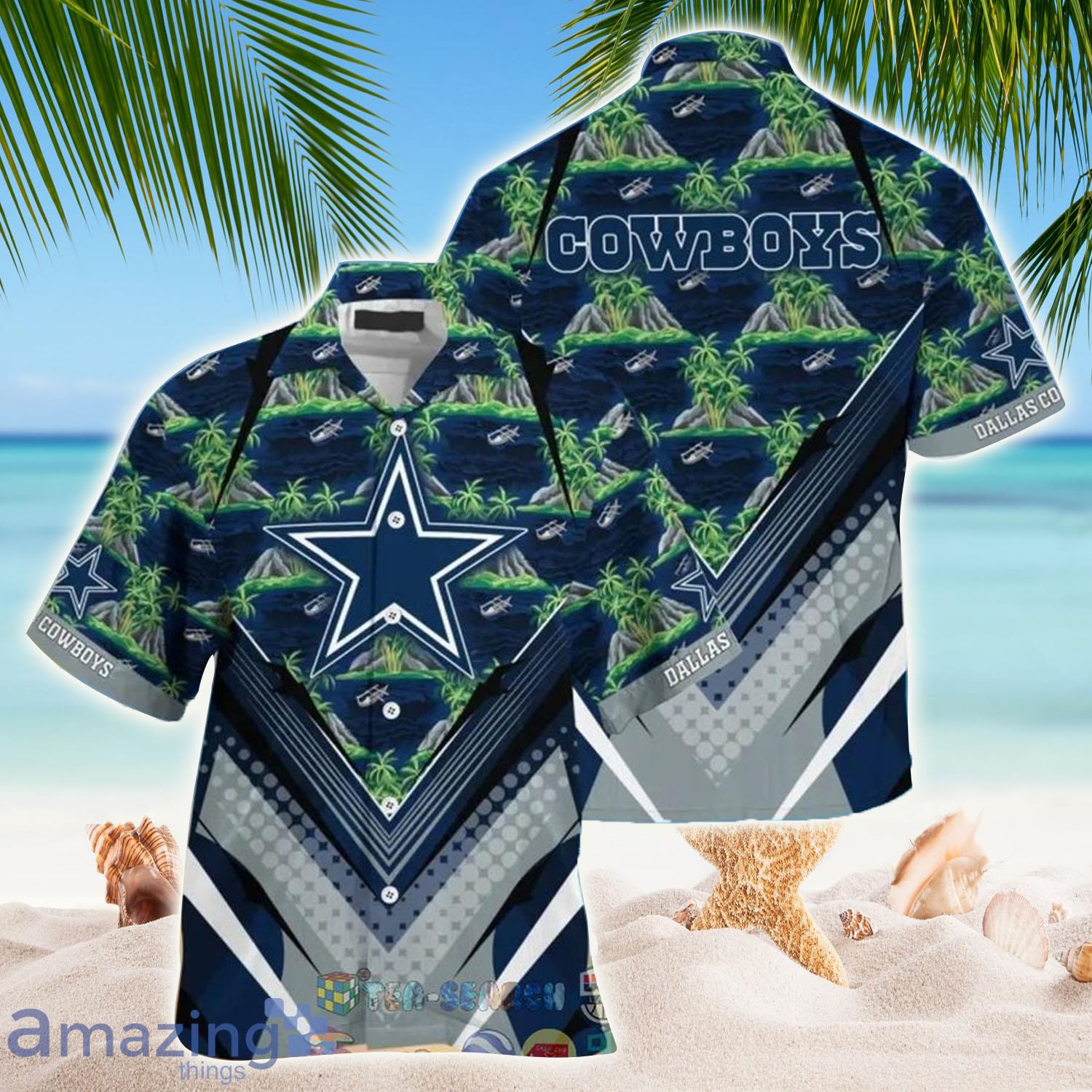 Dallas Cowboys NFL Island Palm Tree Hawaiian Shirt - Dallas Cowboys NFL Island Palm Tree Hawaiian Shirt