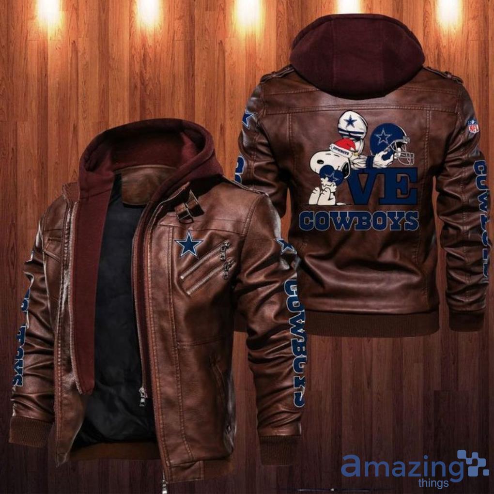Dallas Cowboys Snoopy Lover Sport Team Leather Jacket For Fan image Dallas Cowboys Snoopy Lover Sport Team Leather Jacket For Fan Product Photo 2