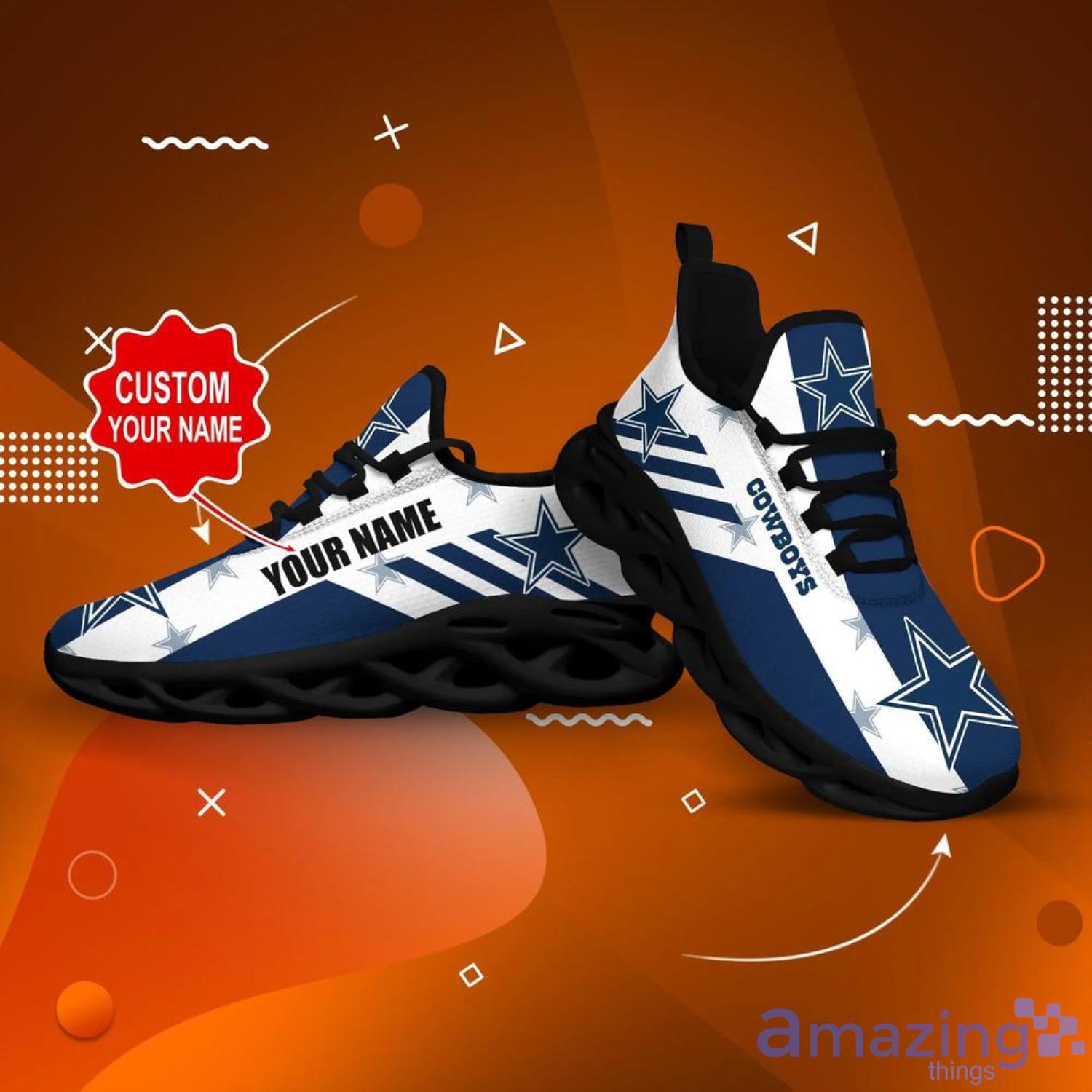 NFL Dallas Cowboys Blue White Stripes Logo Sneakers Max Soul Running Shoes  - T-shirts Low Price