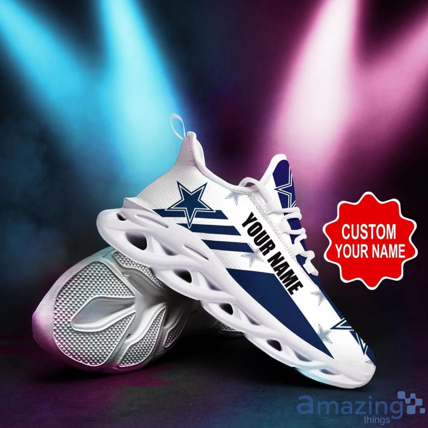 NFL Dallas Cowboys Blue White Stripes Logo Sneakers Max Soul Running Shoes  - T-shirts Low Price