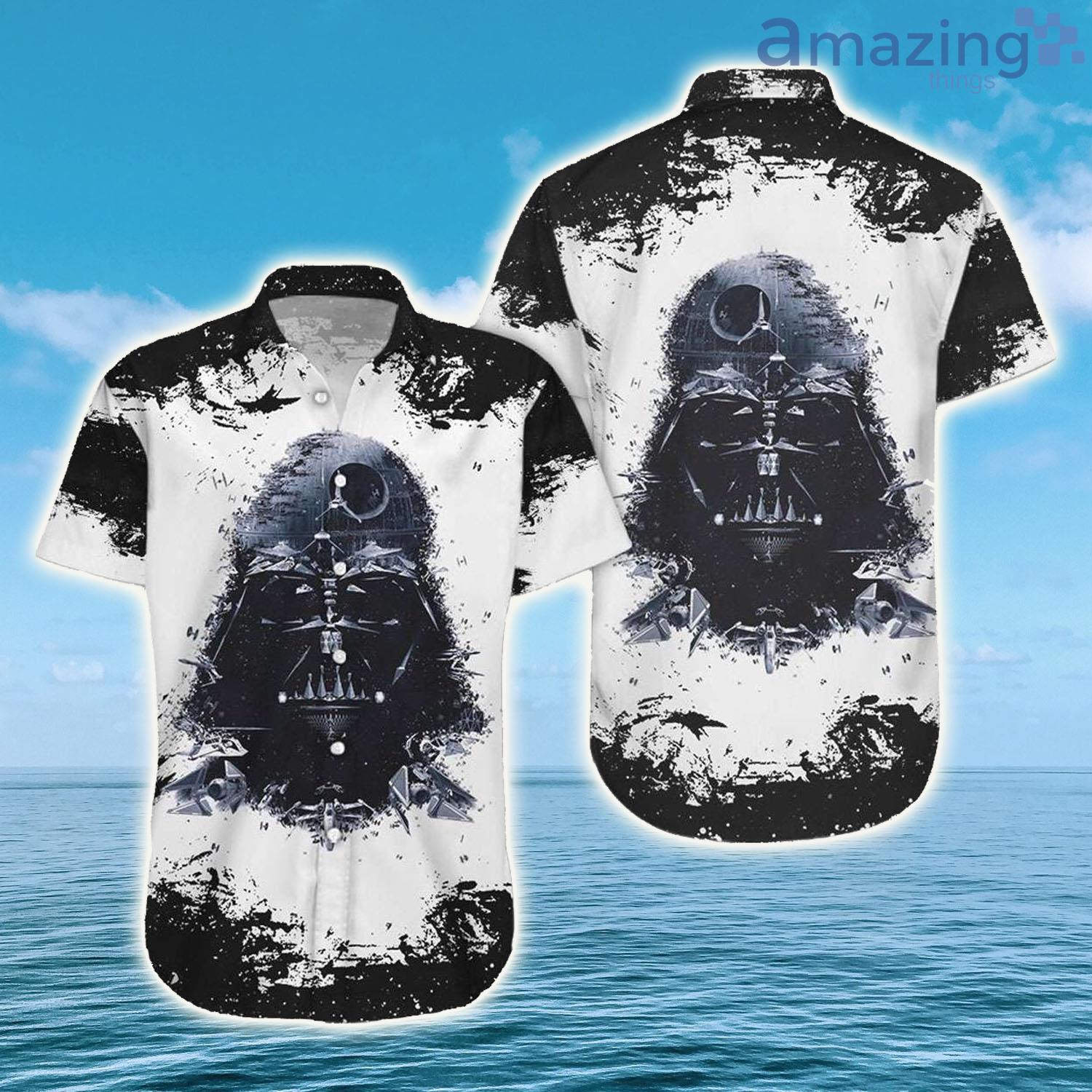 Darth Vader Black White Star Wars Hawaiian Shirt - Darth Vader Black White Star Wars Hawaiian Shirt