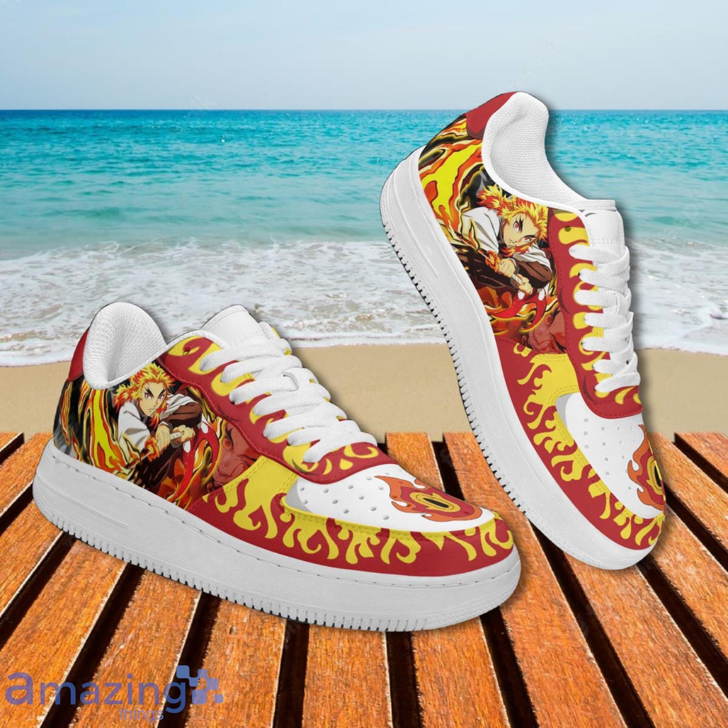 Demon Slayer Rengoku Air Force Shoes Gift For Anime's Fans image Demon Slayer Rengoku Air Force Shoes Gift For Anime's Fans