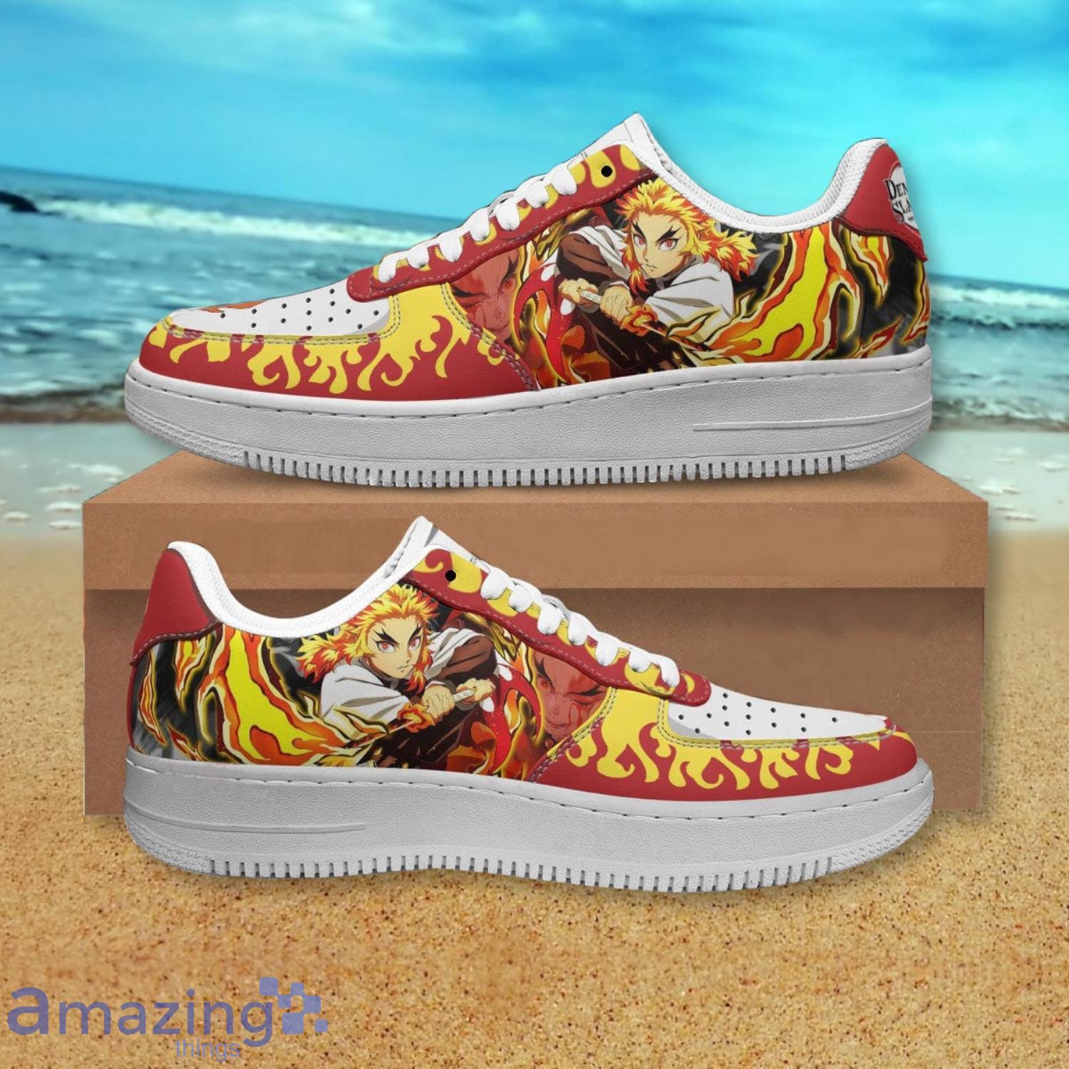 Demon Slayer Rengoku Air Force Shoes Gift For Anime's Fans image Demon Slayer Rengoku Air Force Shoes Gift For Anime's Fans Product Photo 1