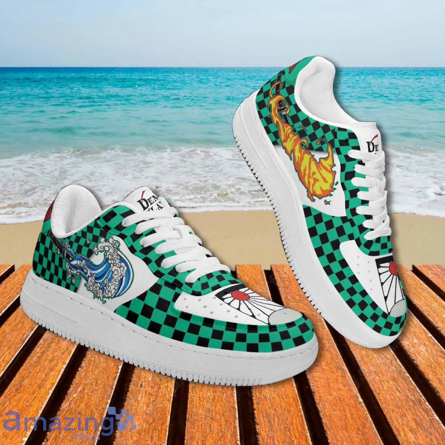 Demon Slayer Tajiro Air Force Shoes Gift For Anime's Fans Runing Shoes image Demon Slayer Tajiro Air Force Shoes Gift For Anime's Fans Runing Shoes