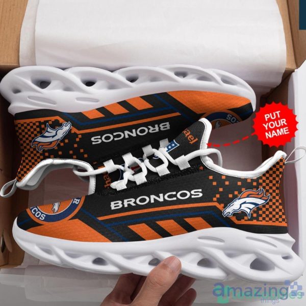 Denver Broncos Custom Name Max Soul Sneaker Shoes