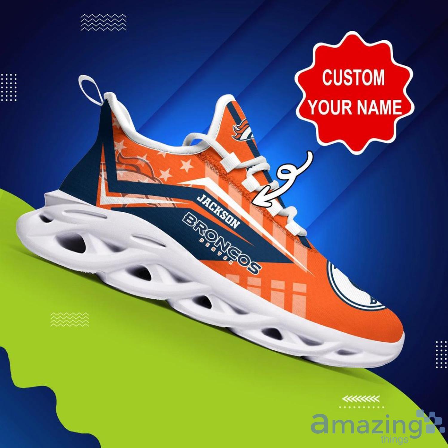 Denver Broncos NFL Striped Style Special Max Soul Shoes Running Sneakers  For Men And Women - YesItCustom